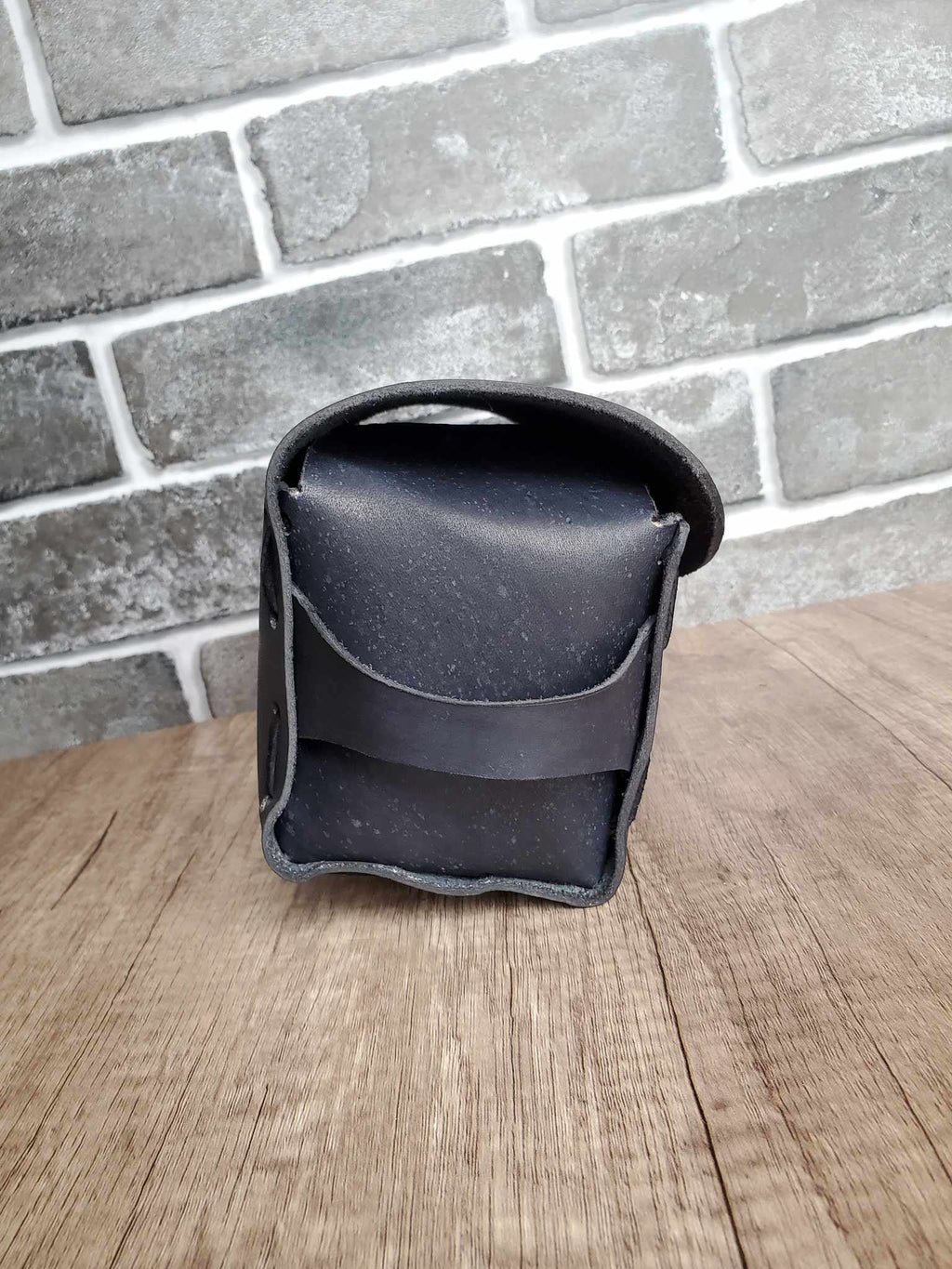 Leather Dopp Bag - Handmade Black Toiletry Travel Bag