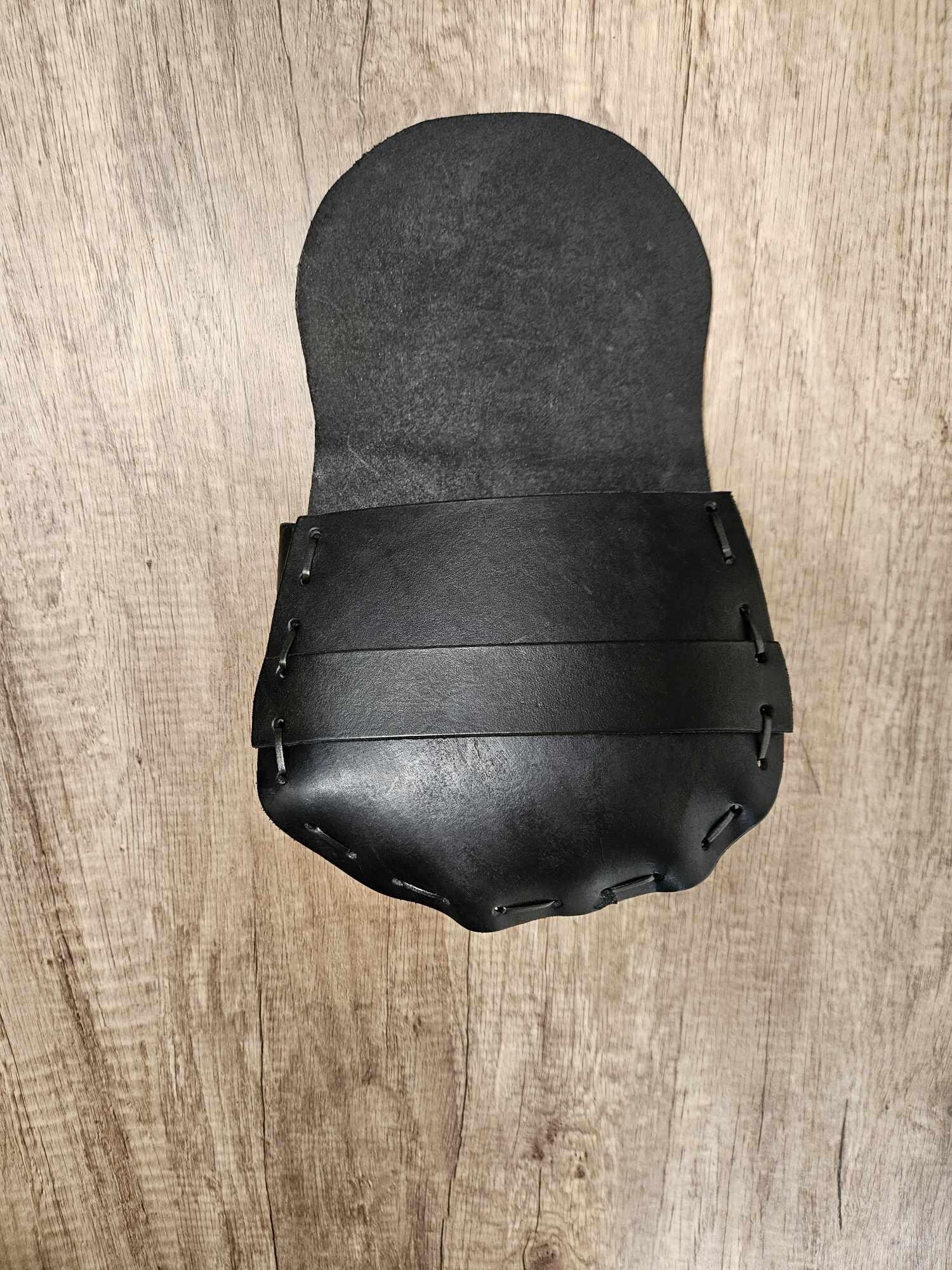 Belt Hip Bag Leather Peasant Purse - Black