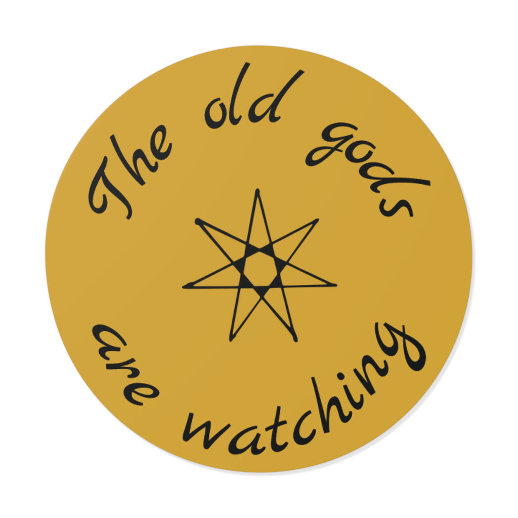 Pagan Old Gods Are Watching Round Vinyl Sticker | Heathen Occult Decal