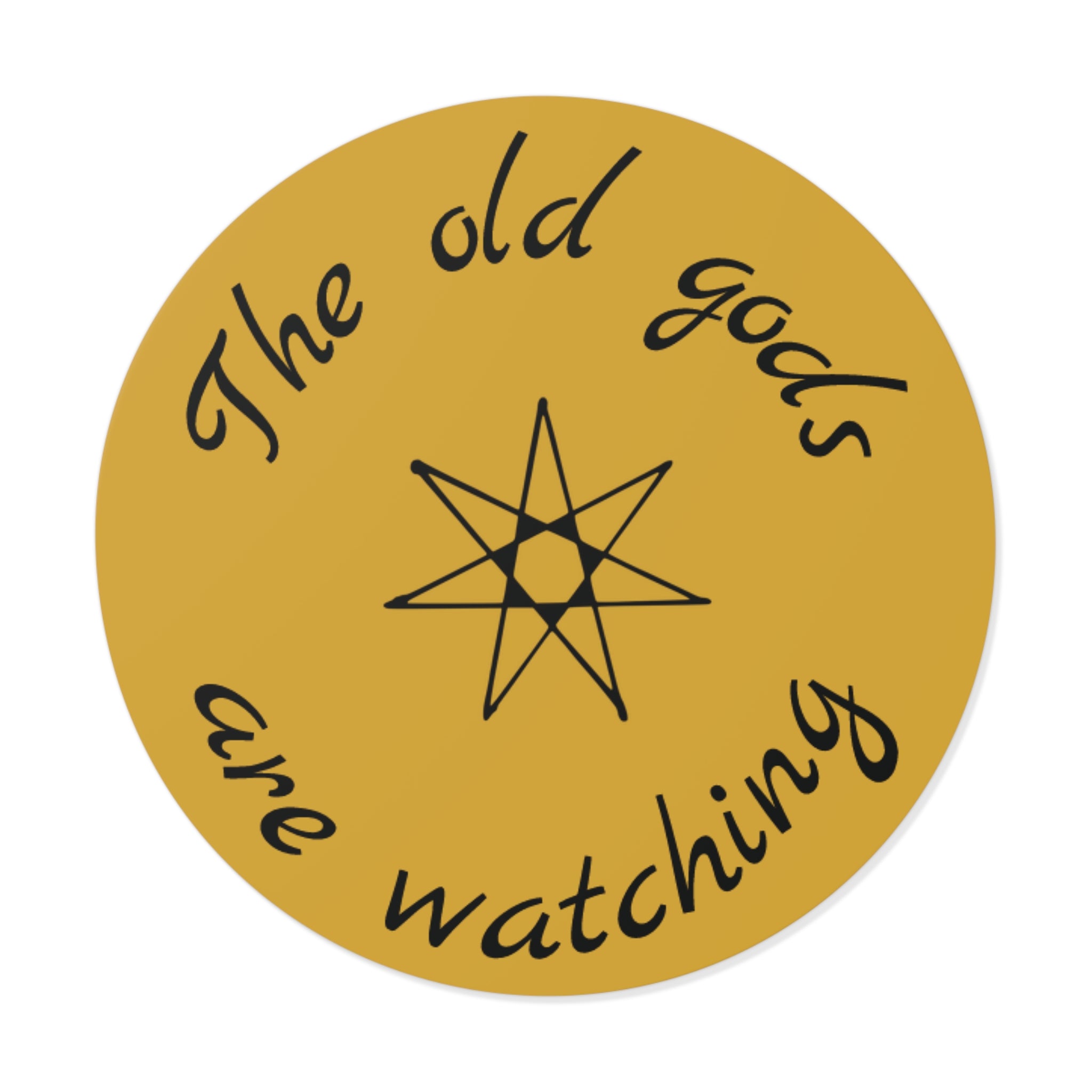 Pagan Old Gods Are Watching Round Vinyl Sticker | Heathen Occult Decal