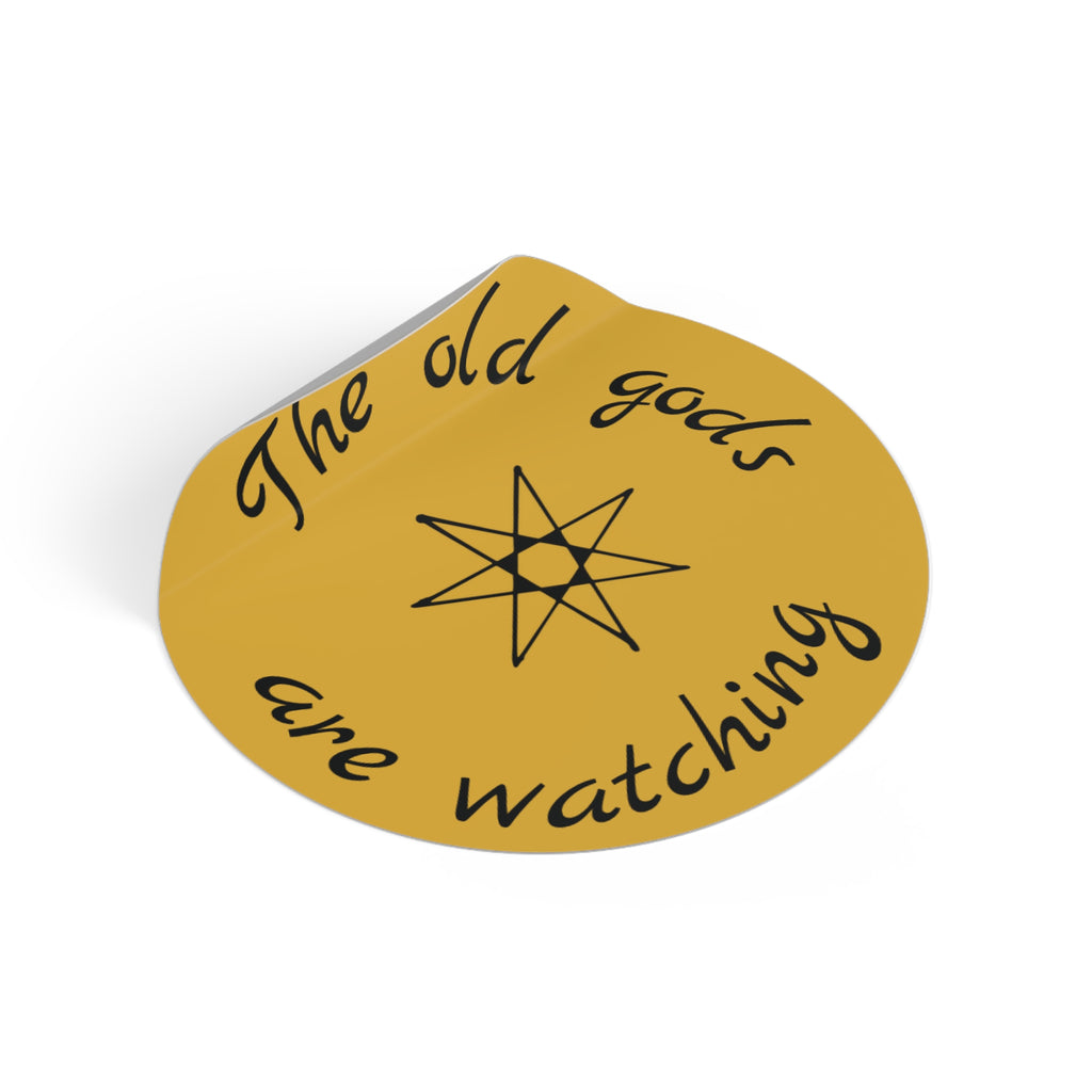 Pagan Old Gods Are Watching Round Vinyl Sticker | Heathen Occult Decal