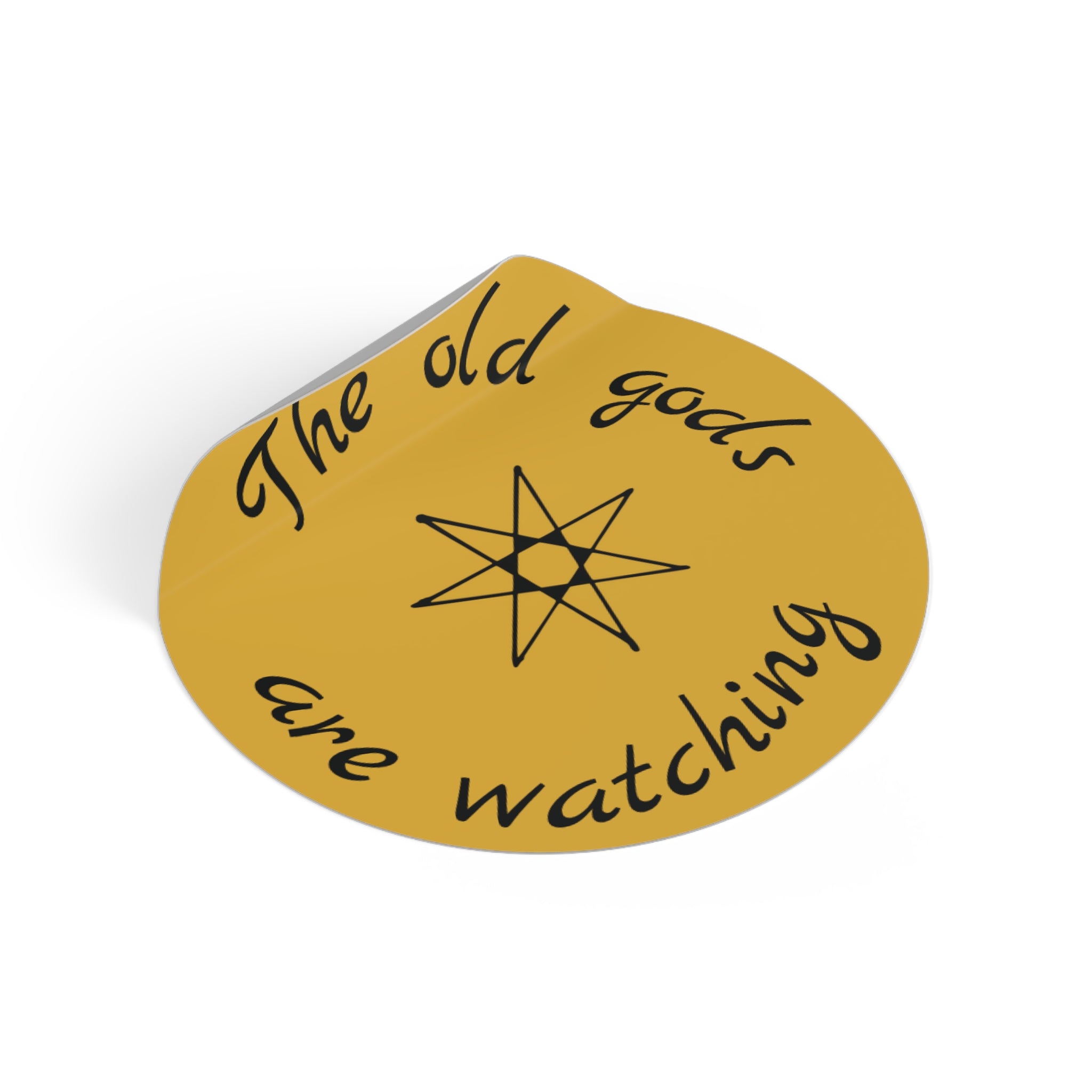 Pagan Old Gods Are Watching Round Vinyl Sticker | Heathen Occult Decal
