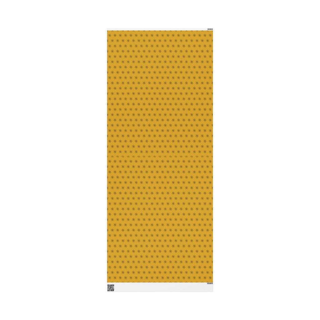 Seven Pointed Stars Gift Wrap Paper Roll | Elegant Gift Wrap with Golden Star Pattern
