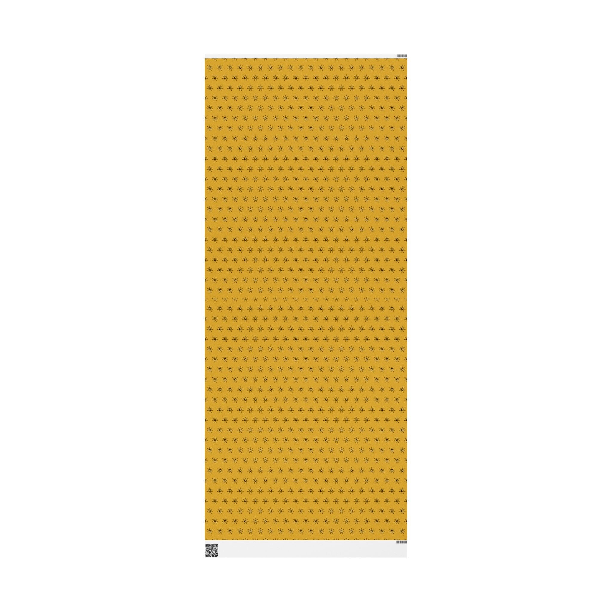 Seven Pointed Stars Wrapping Paper roll | Gift Wrap, Yellow Star Pattern