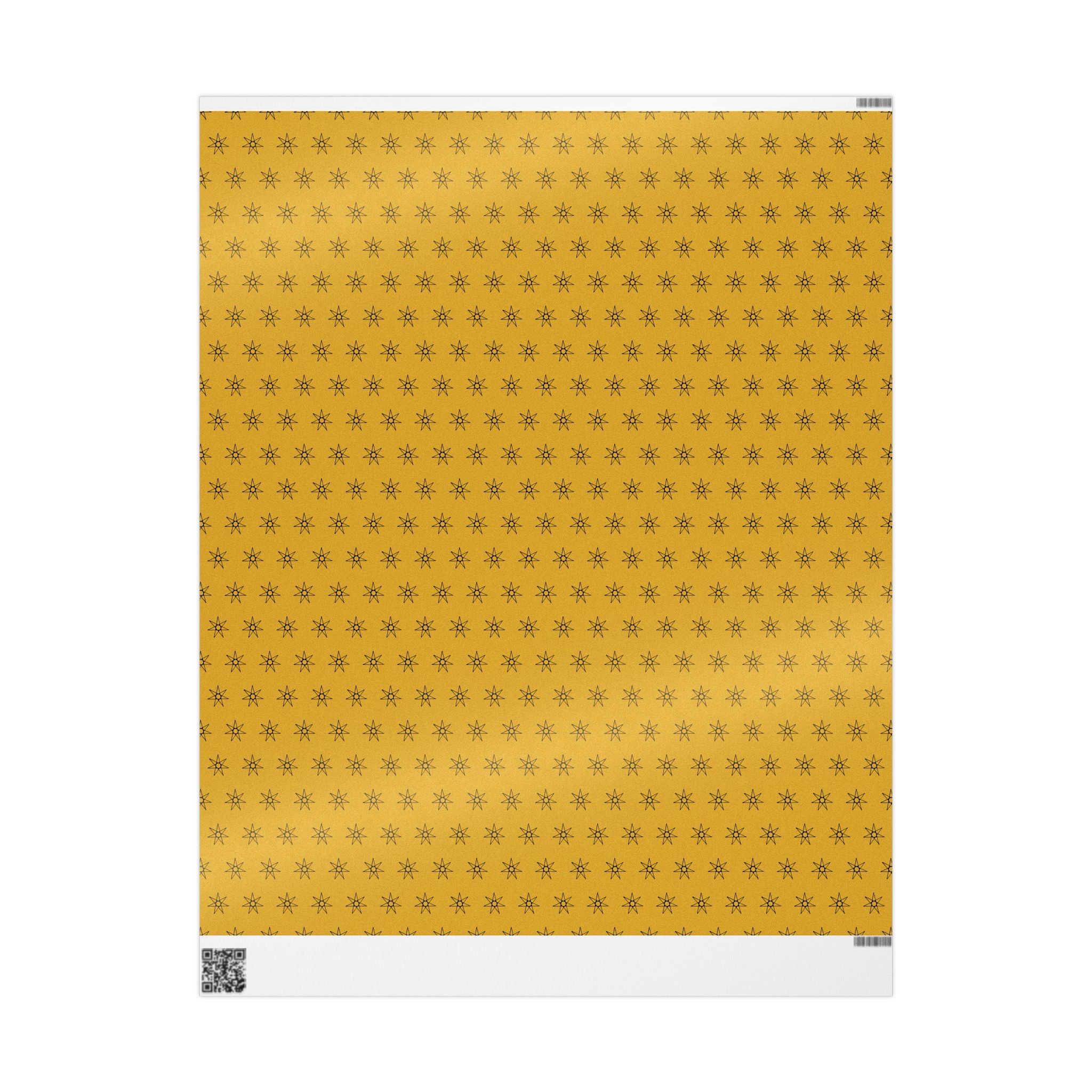 Seven Pointed Stars Wrapping Paper roll | Gift Wrap, Yellow Star Pattern