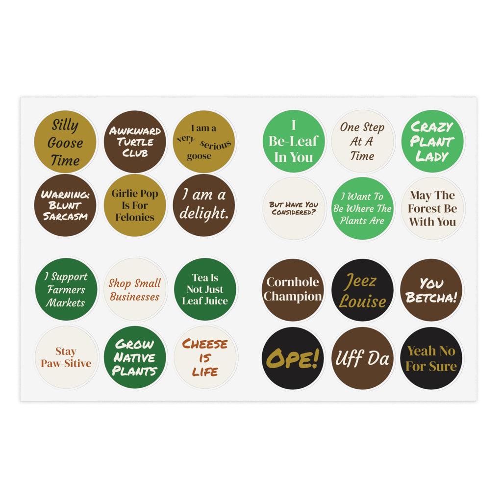 Funny Sticker Sheet – 24 Sassy & Cheeky Sayings