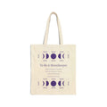 Moon Phase Cotton Tote — "To Be A Moonkeeper" Lunar Canvas Bag