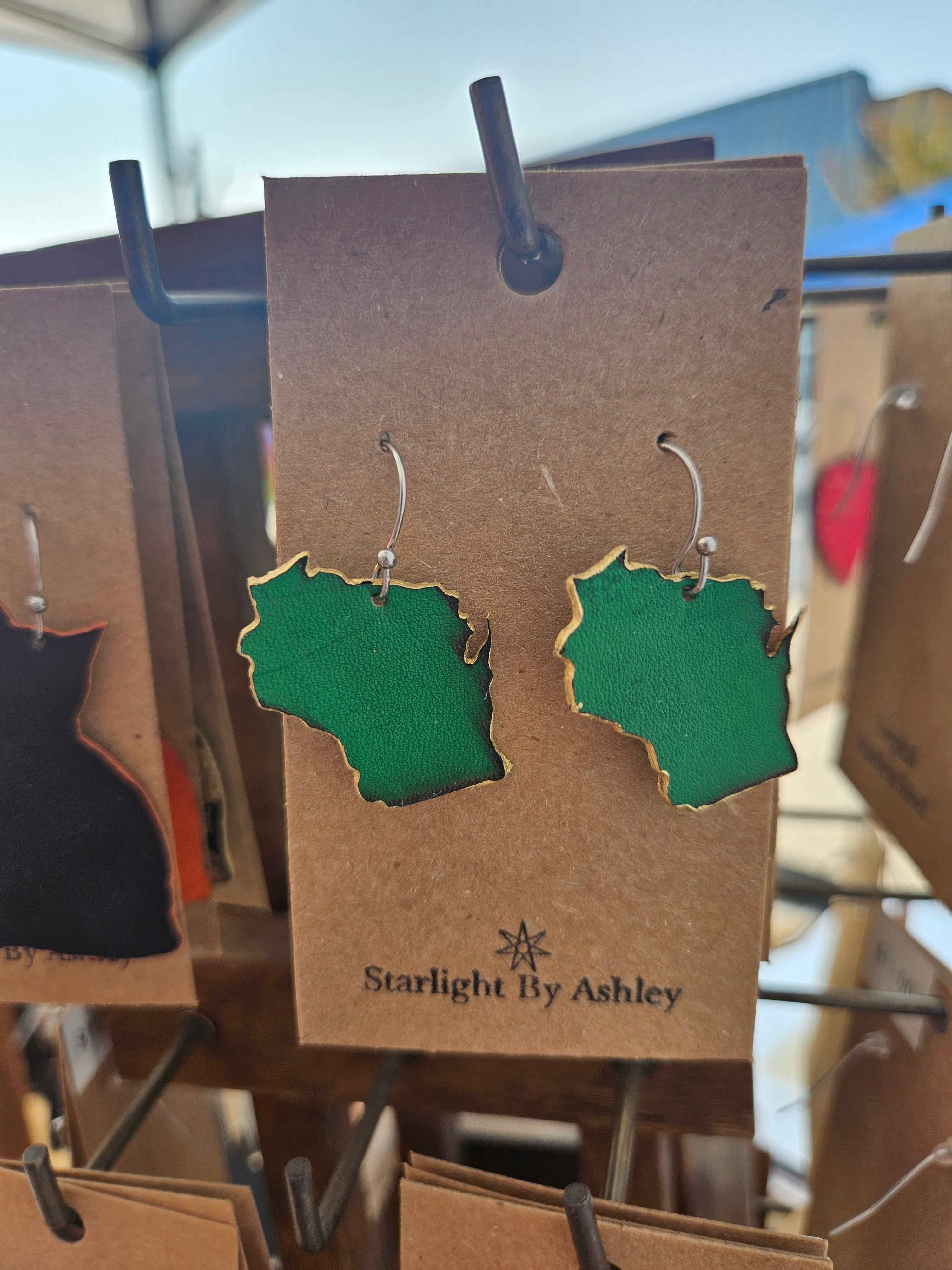 Wisconsin Pride Leather Earrings