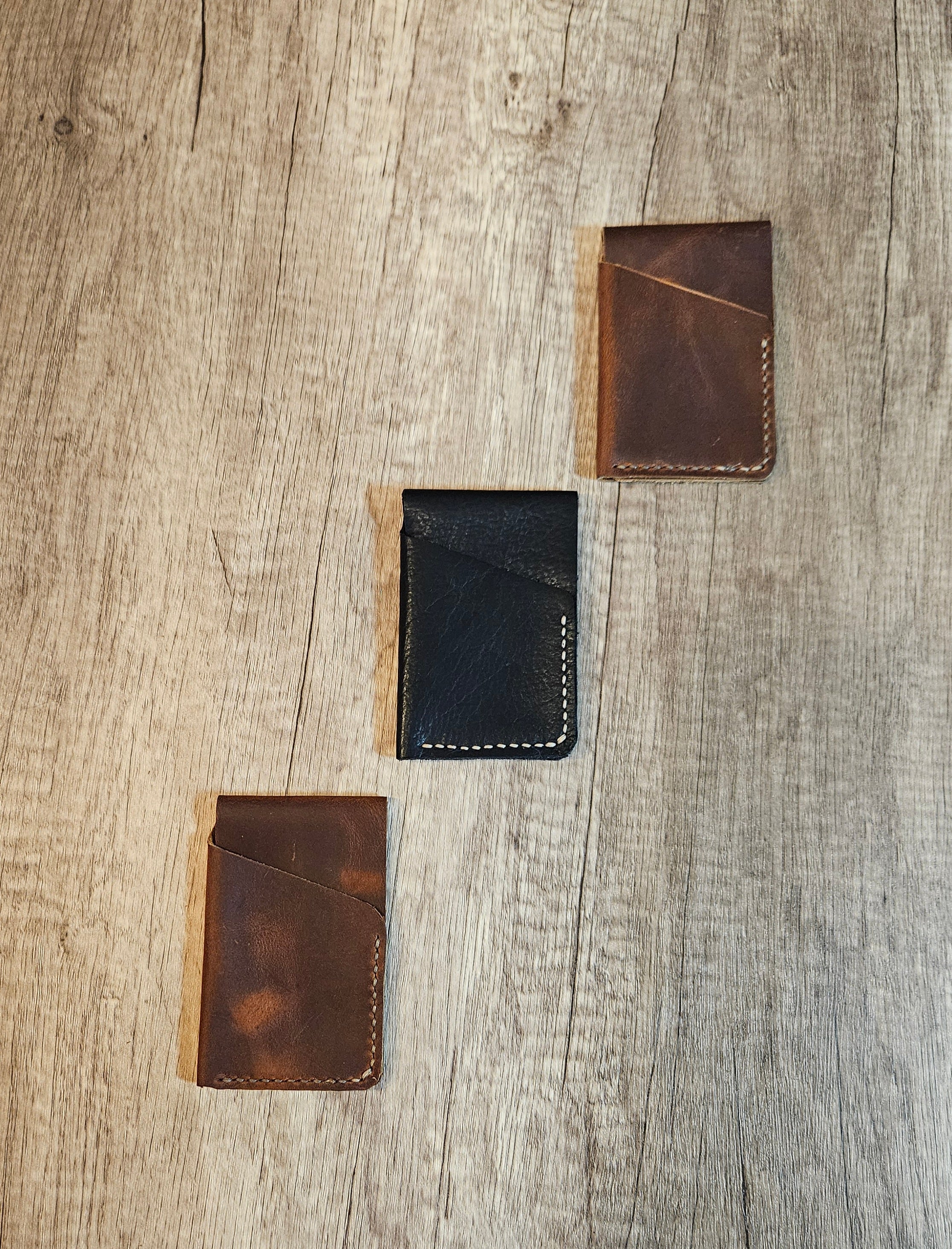 Trailbound Slim Leather Wallet – Handmade Two-Pocket Card Wallet
