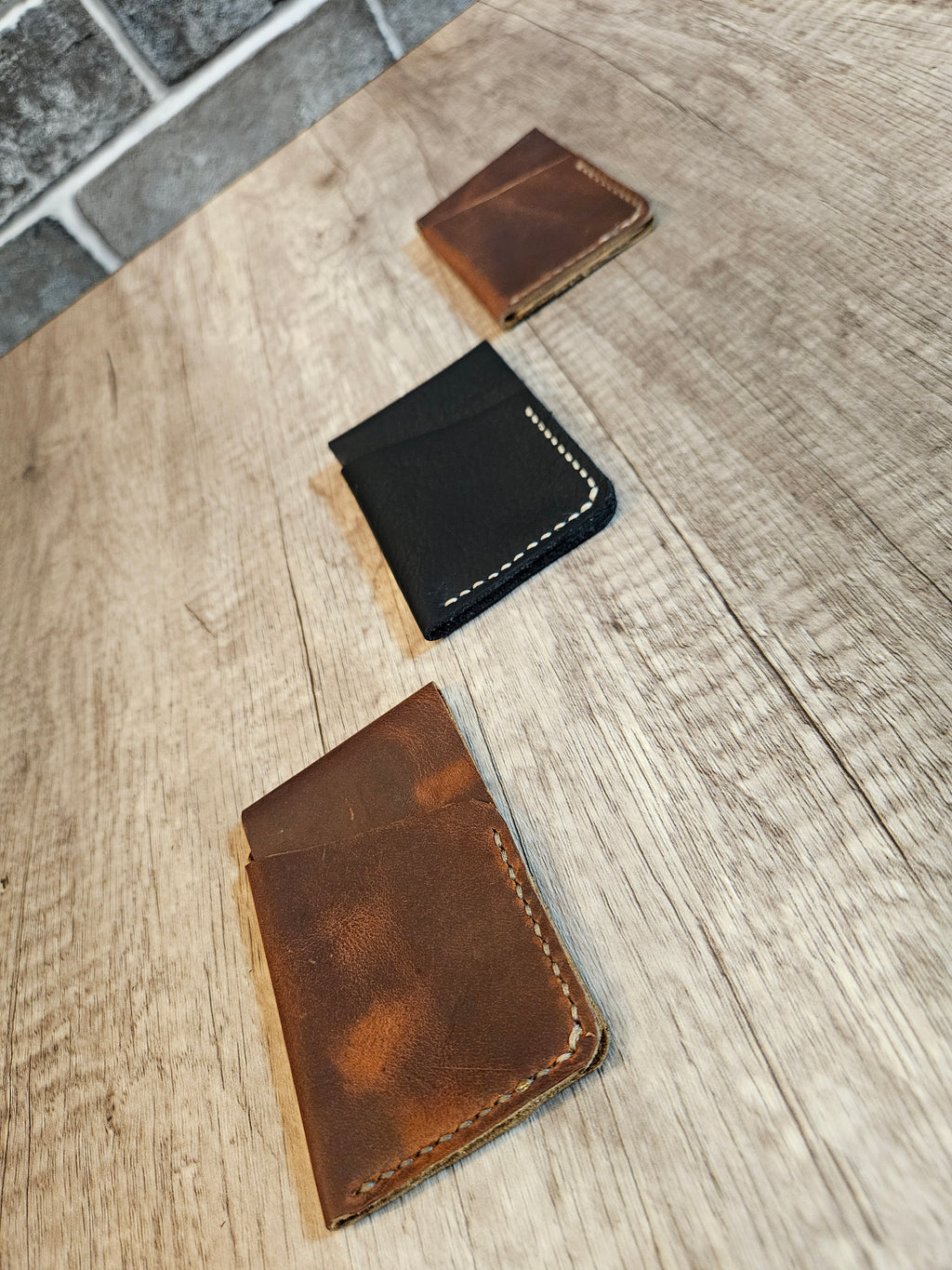 Trailbound Slim Leather Wallet – Handmade Two-Pocket Card Wallet