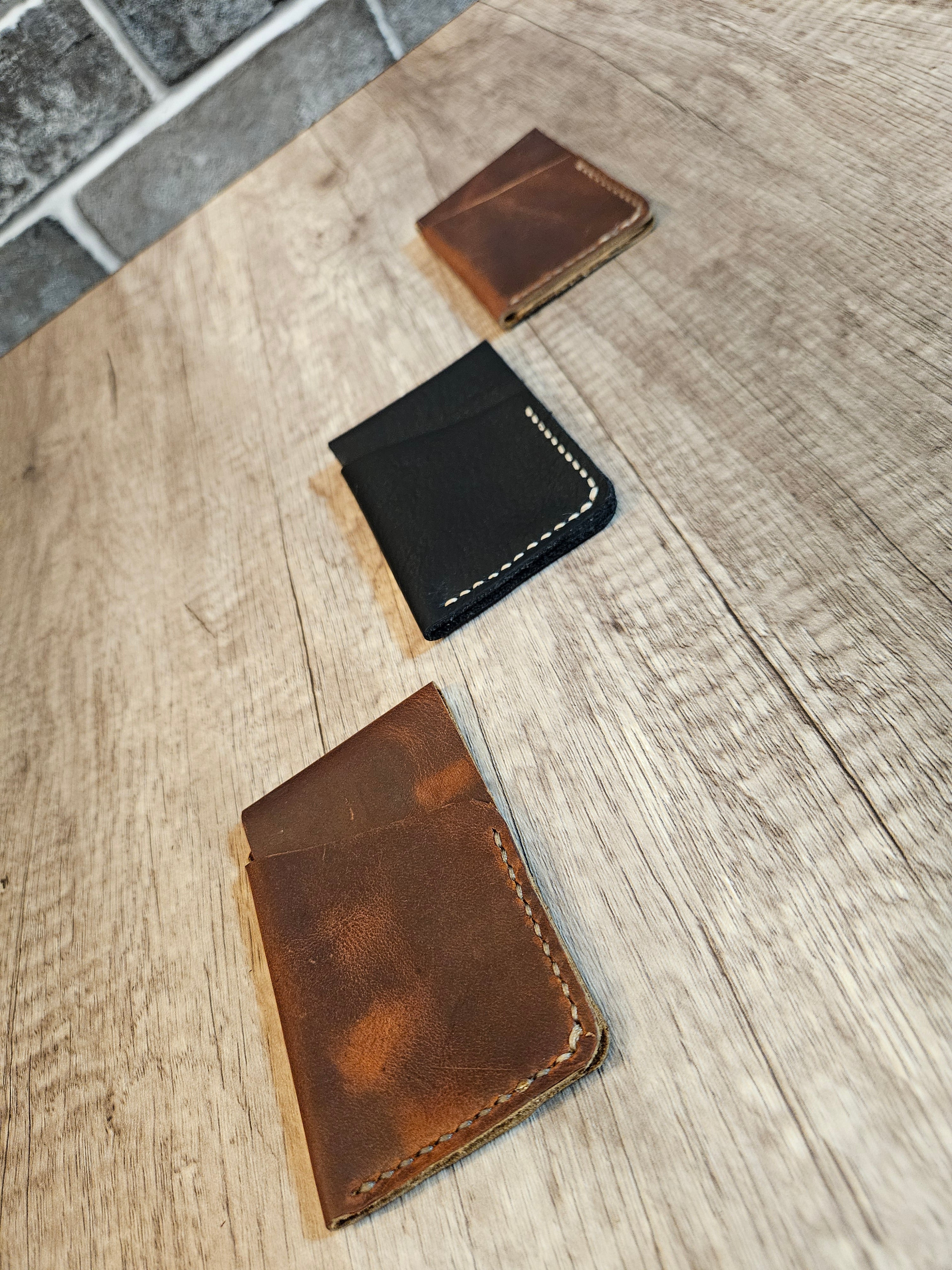 Trailbound Slim Leather Wallet – Handmade Two-Pocket Card Wallet