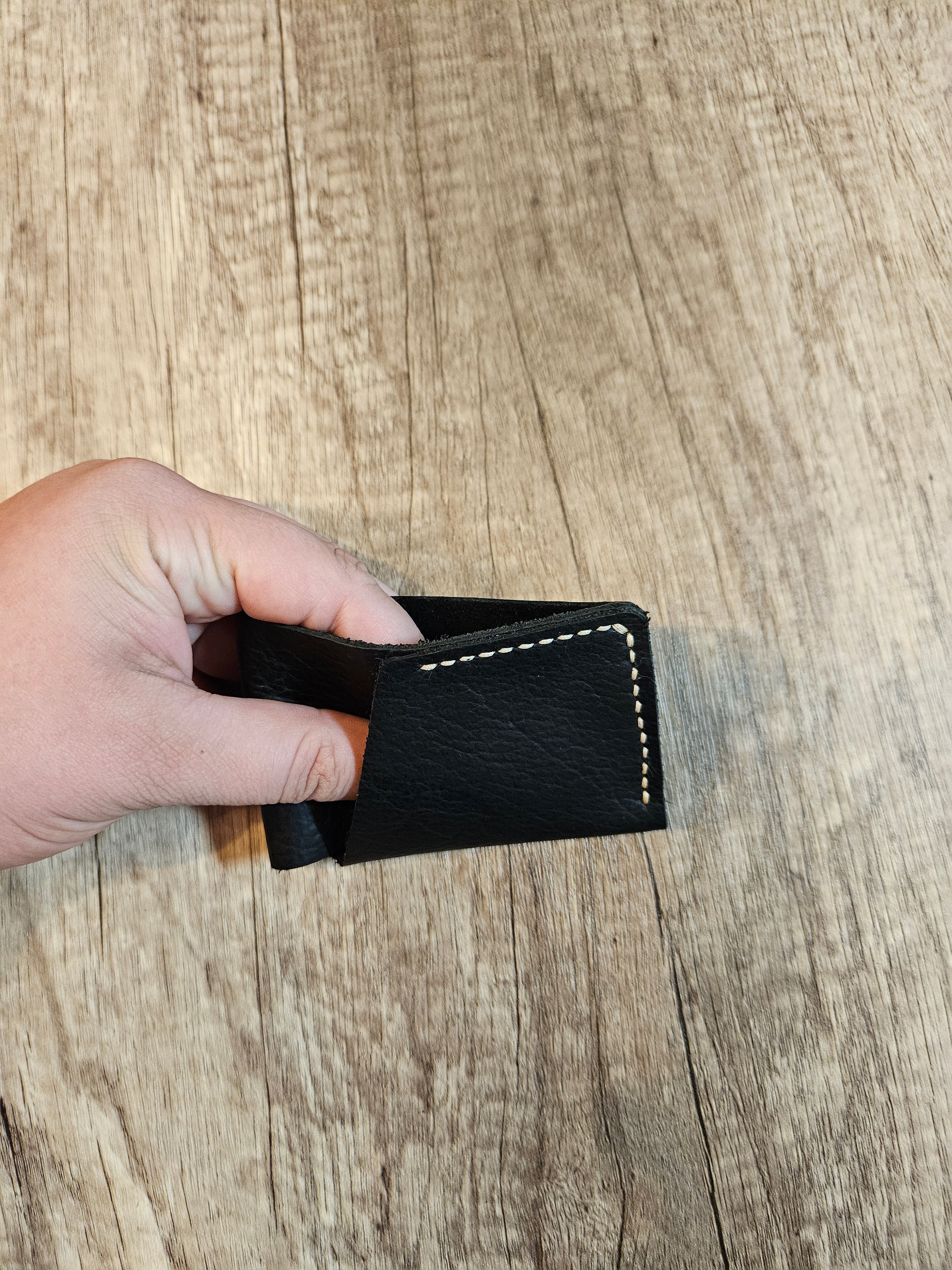 Trailbound Slim Leather Wallet – Handmade Two-Pocket Card Wallet
