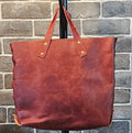 The Wildwood Leather Tote - Tangerine