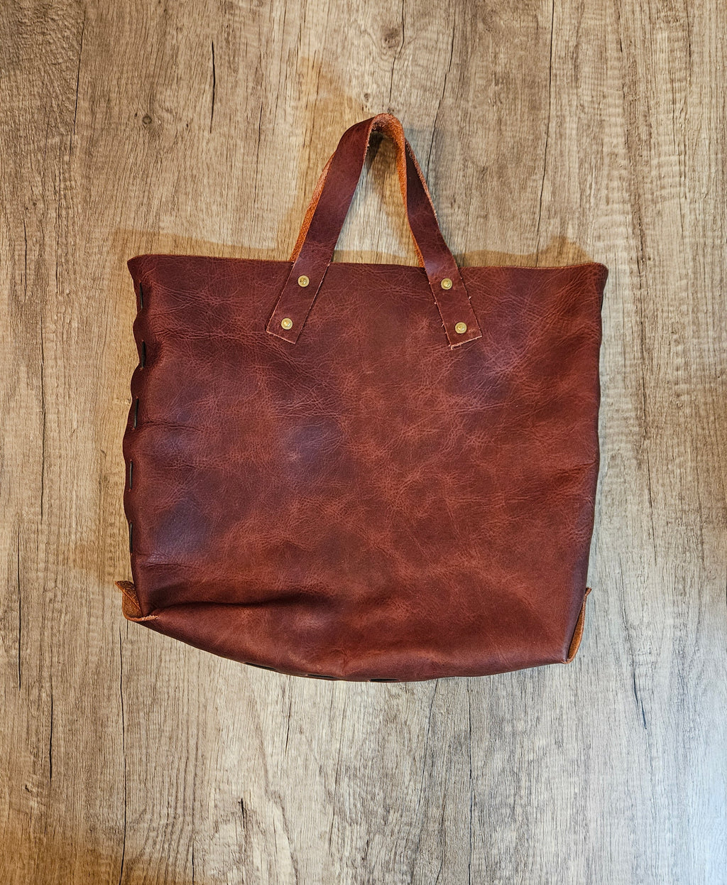 The Wildwood Leather Tote - Tangerine