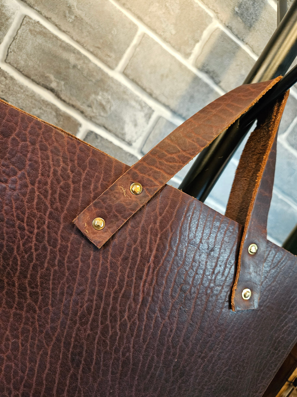 The Wildwood Bison Leather Tote - Brown