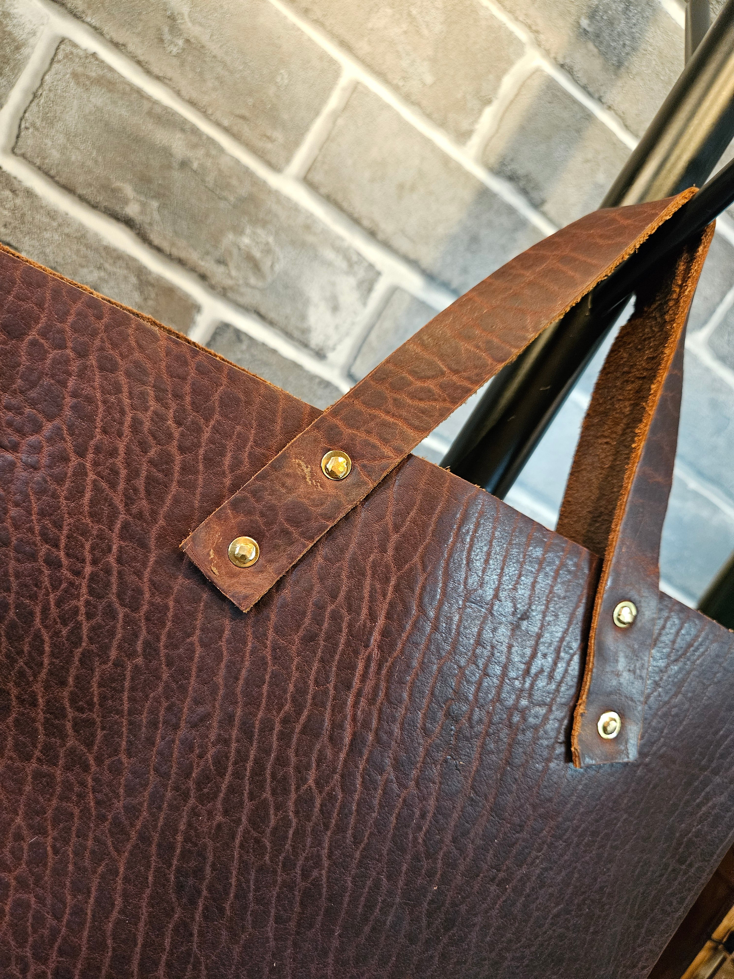The Wildwood Bison Leather Tote - Brown