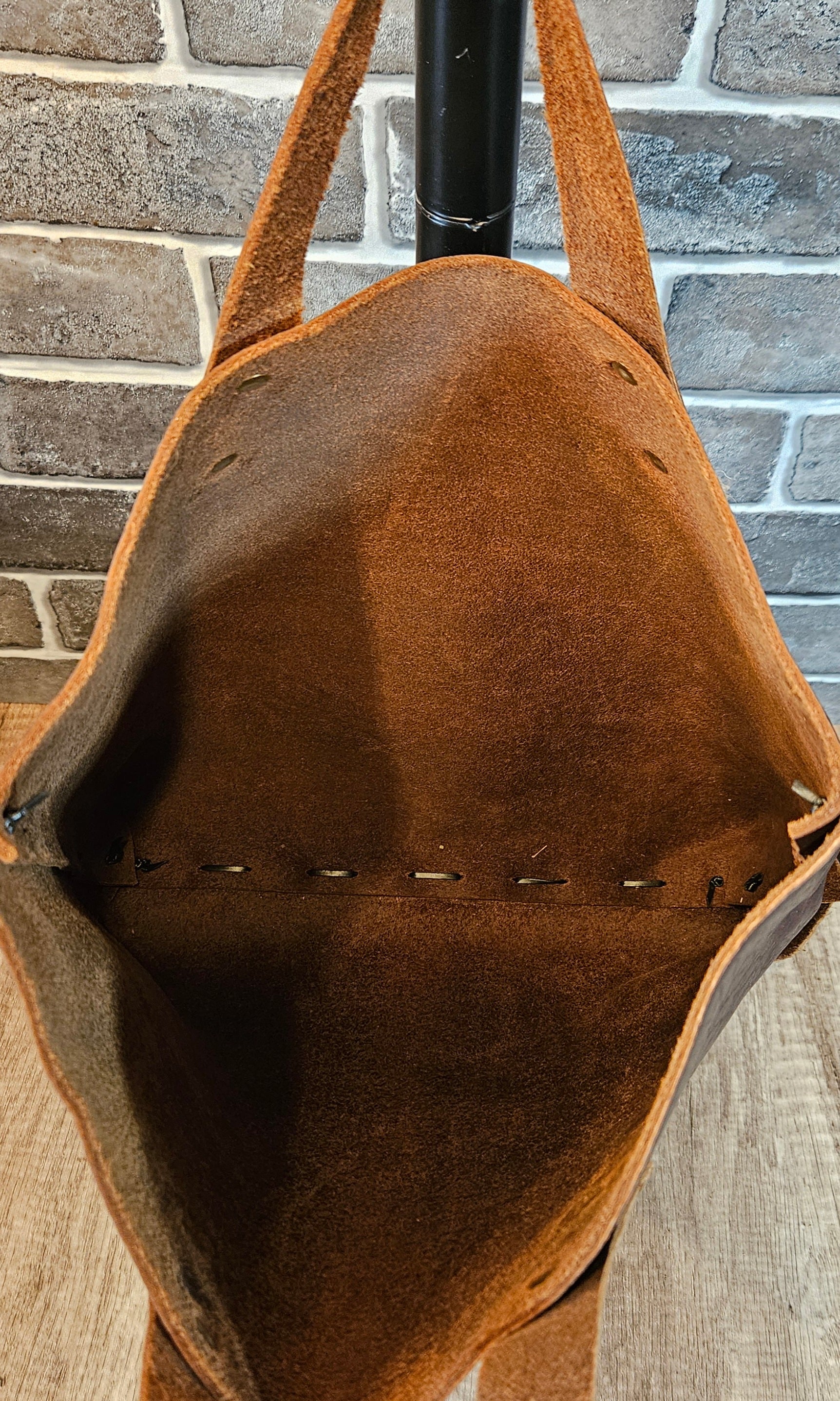 The Wildwood Bison Leather Tote - Brown
