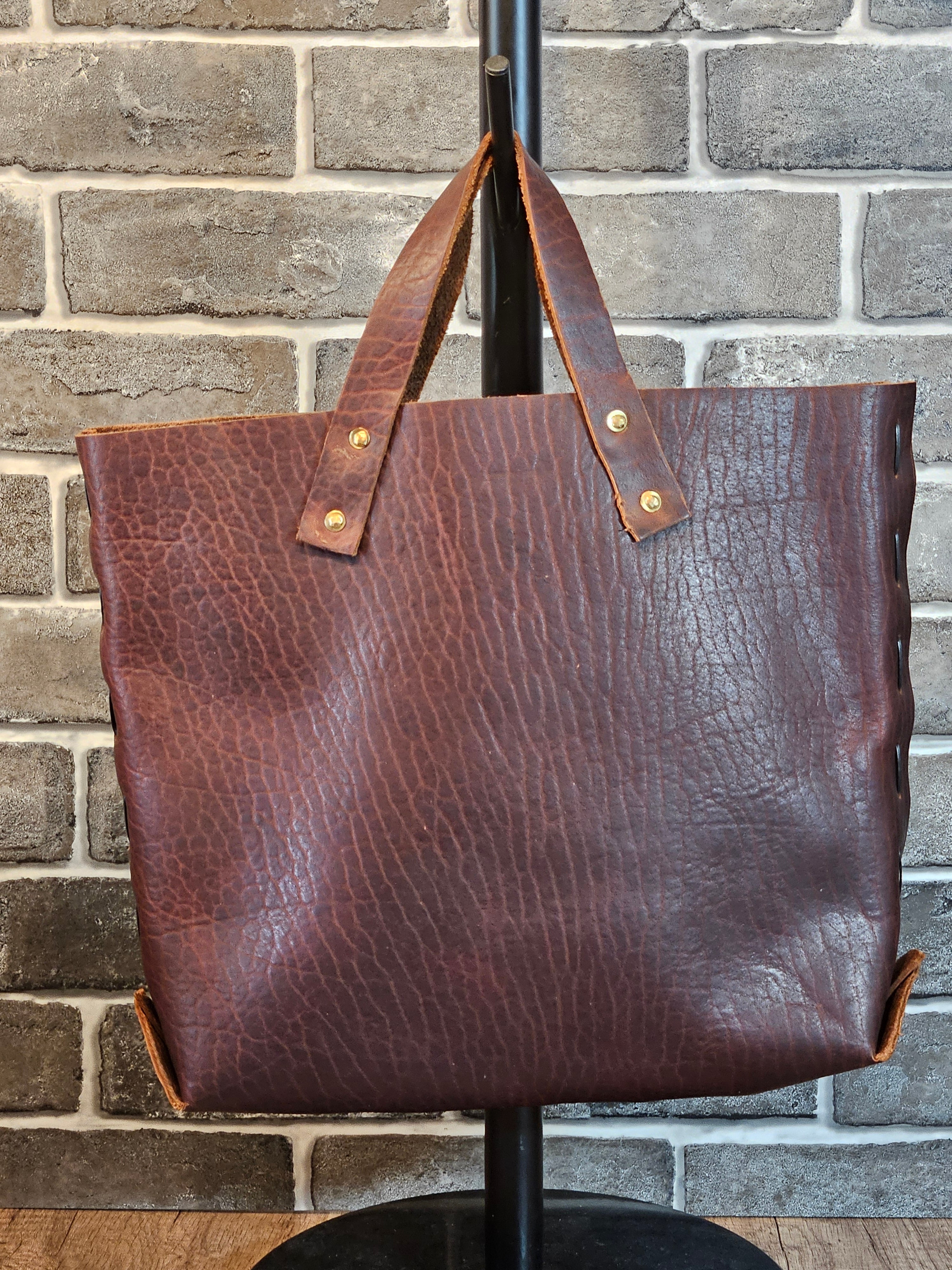 The Wildwood Bison Leather Tote - Brown