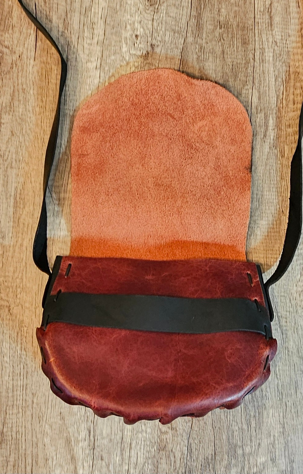 The Wildwood Crossbody - Tangerine & Black Leather