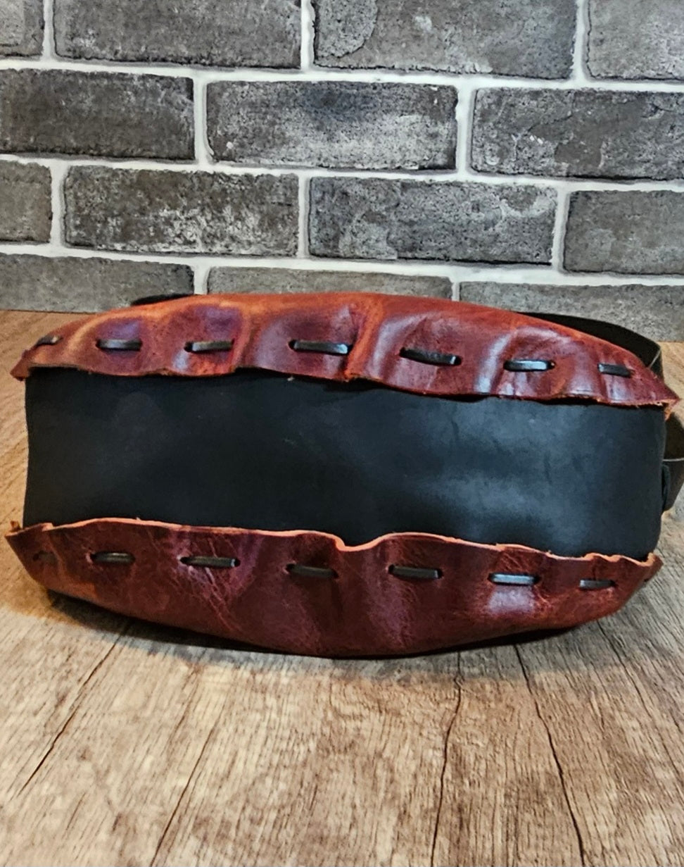 The Wildwood Crossbody - Tangerine & Black Leather