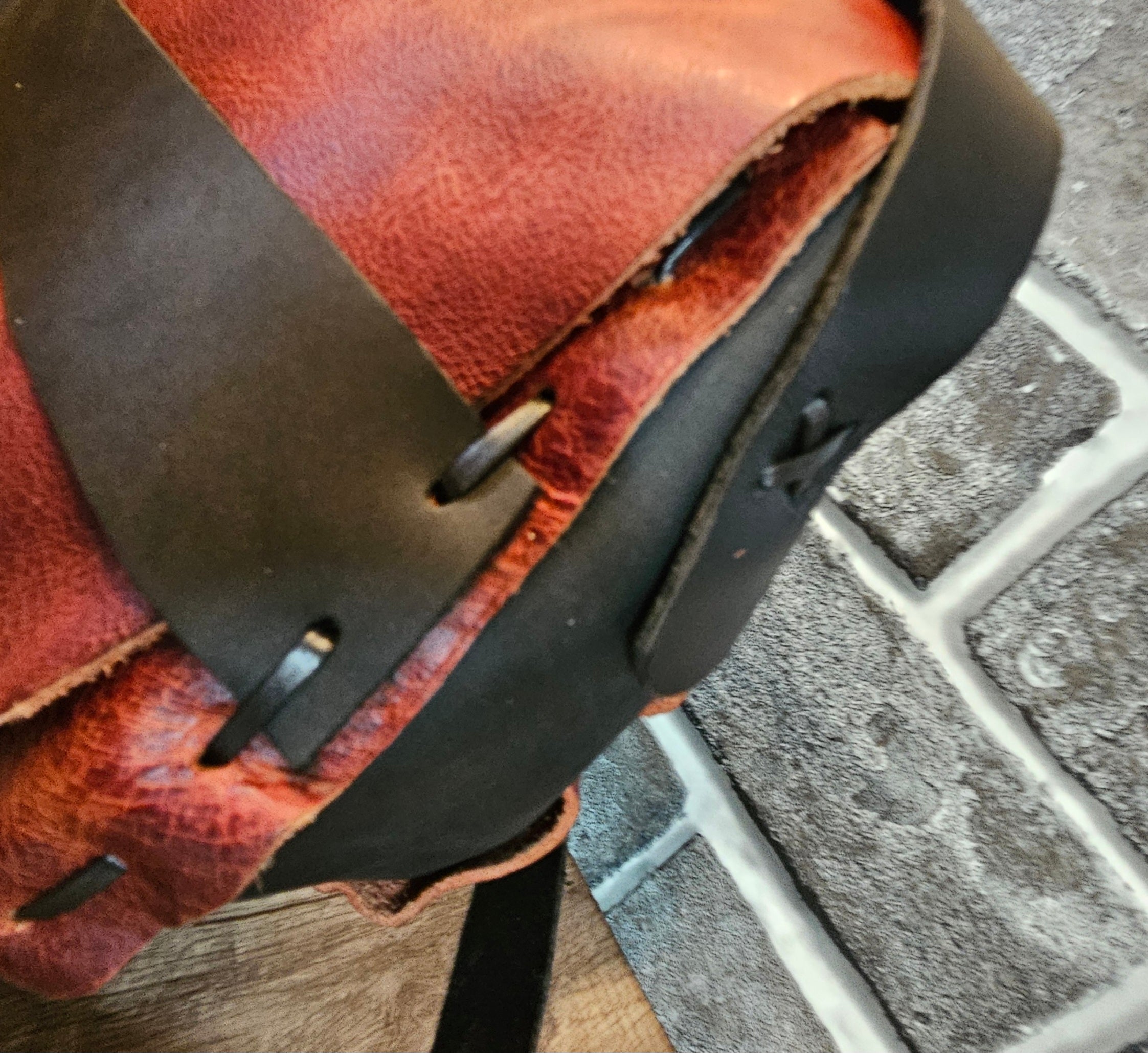 The Wildwood Crossbody - Tangerine & Black Leather