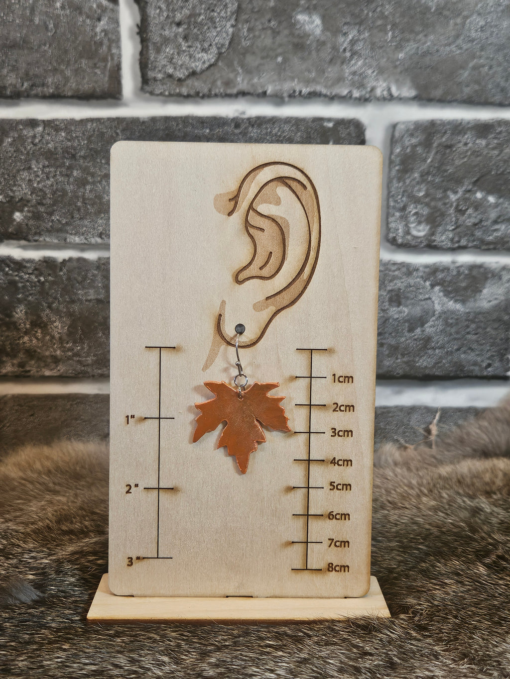 Maple Glow Leather Earrings