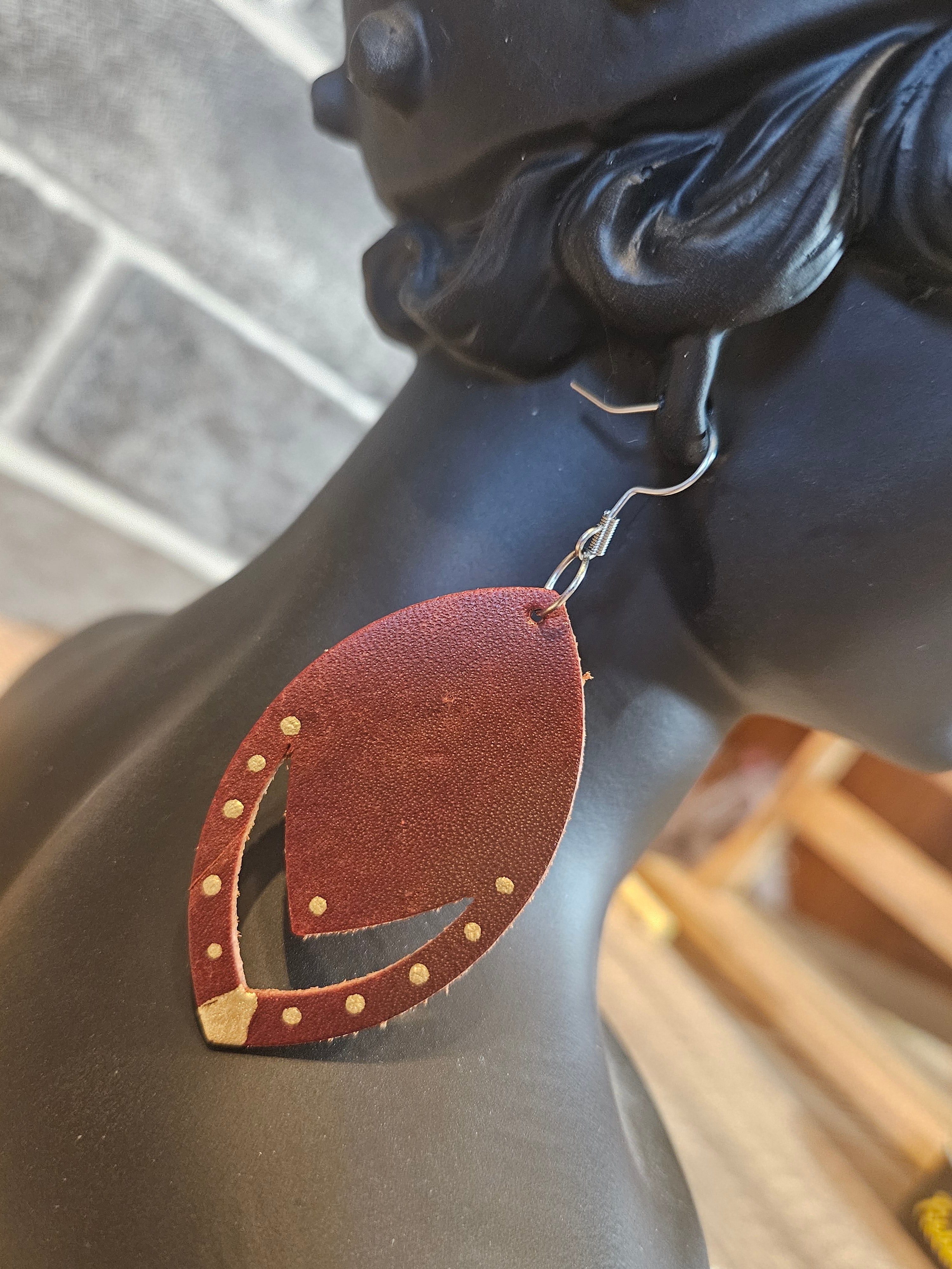 Desert Glow Large Leather Earrings