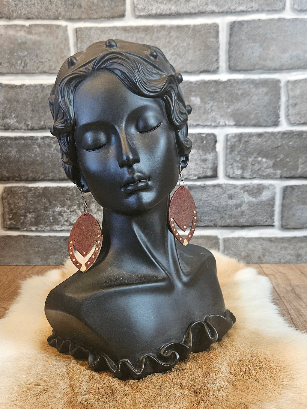 Desert Glow Large Leather Earrings