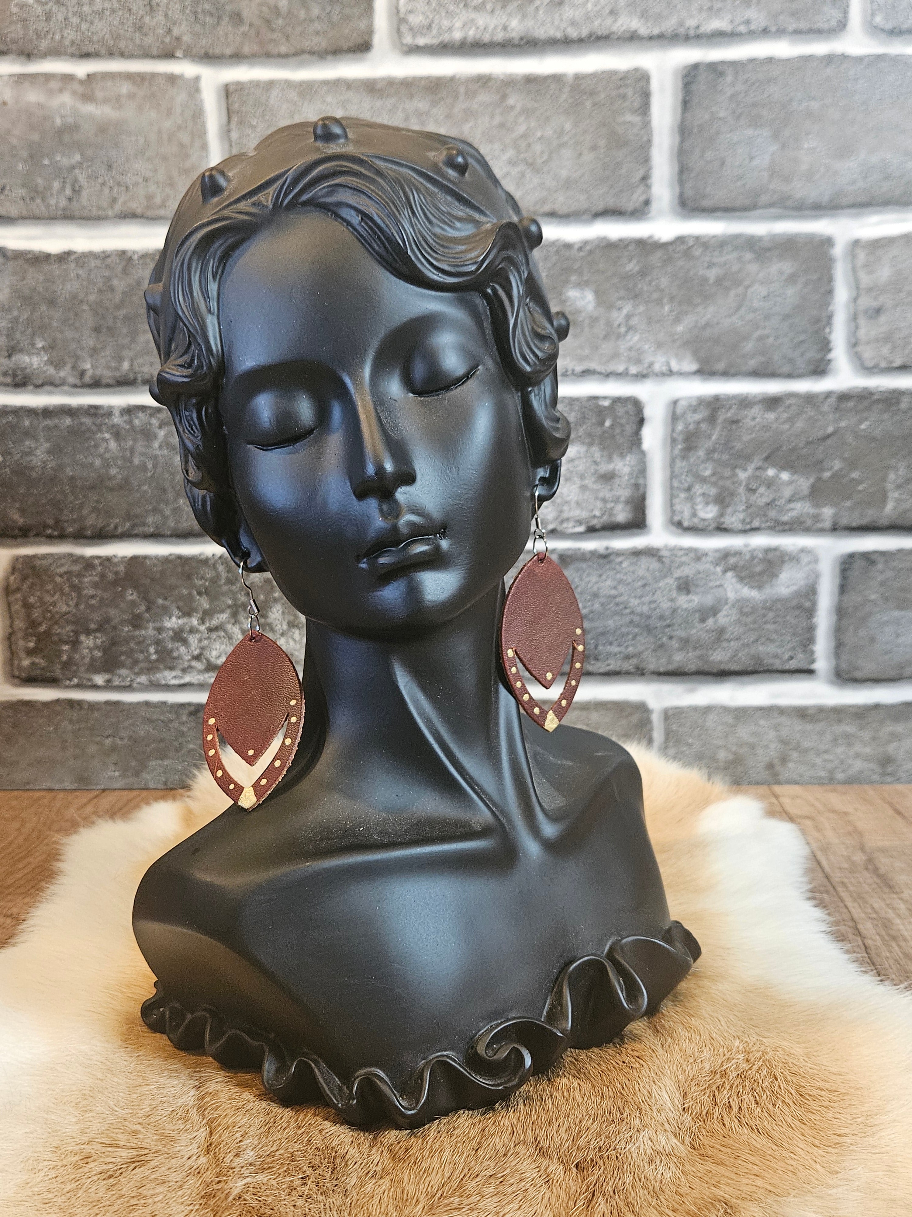 Desert Glow Large Leather Earrings