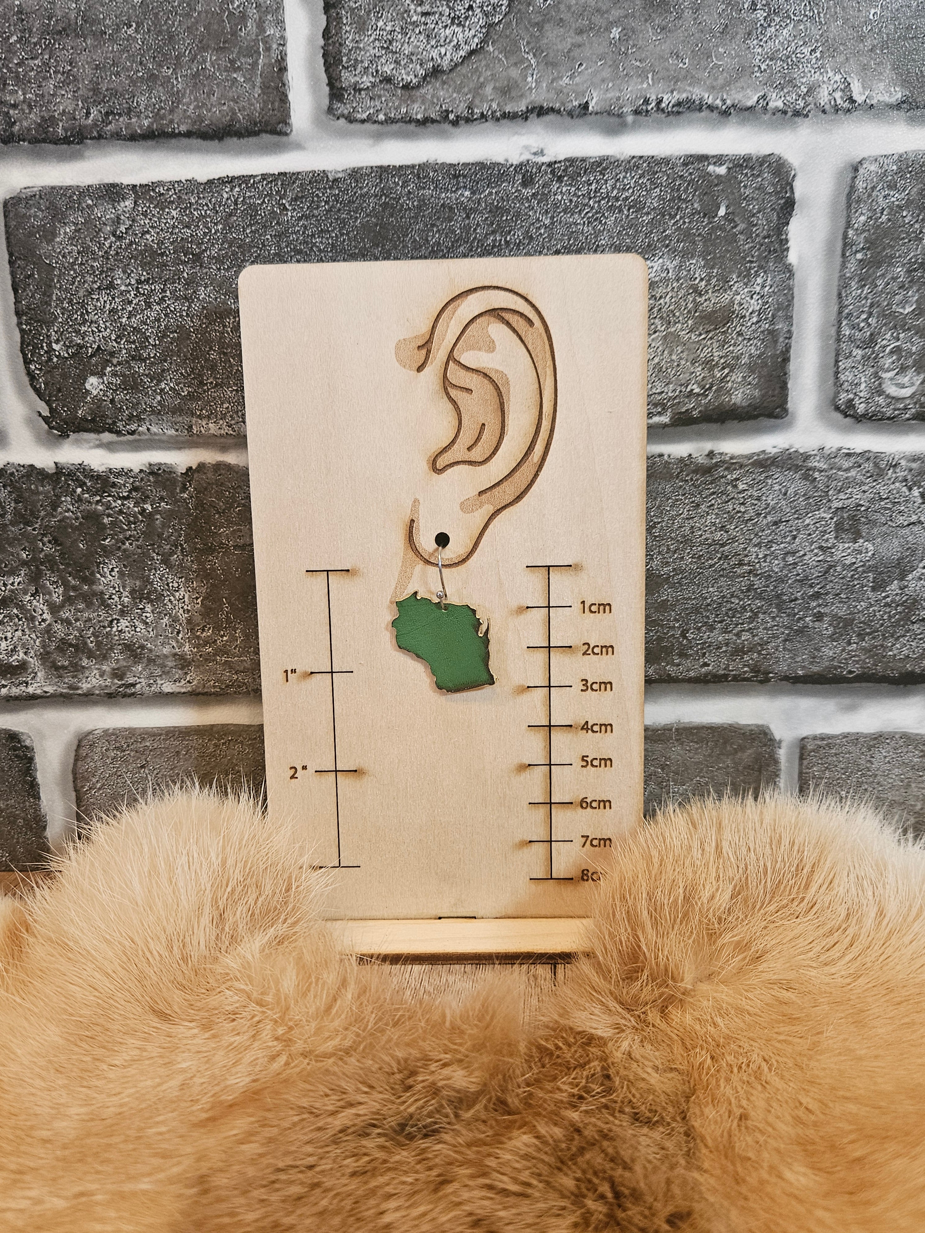 Wisconsin Pride Leather Earrings
