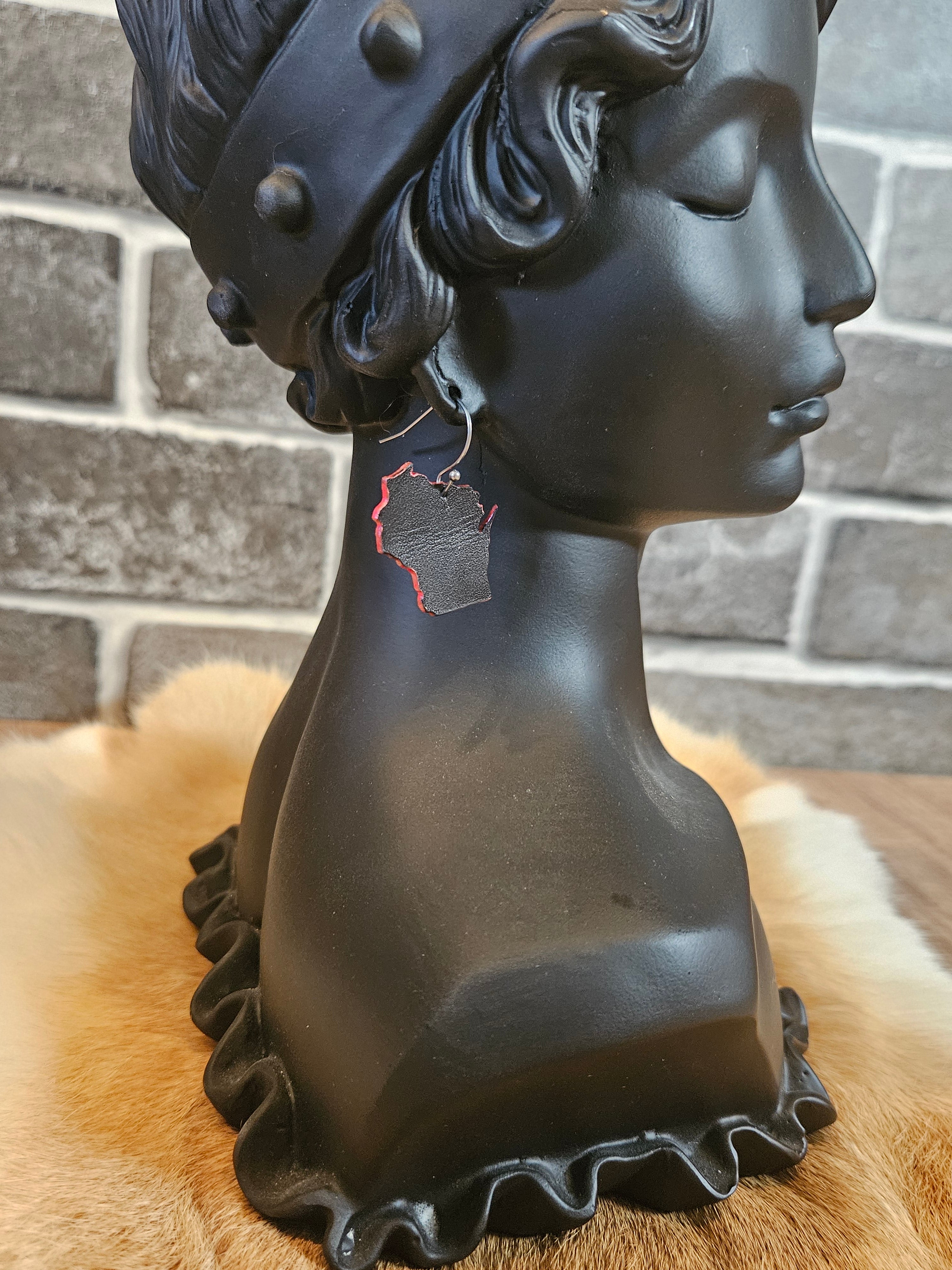 Wisconsin Pride Leather Earrings