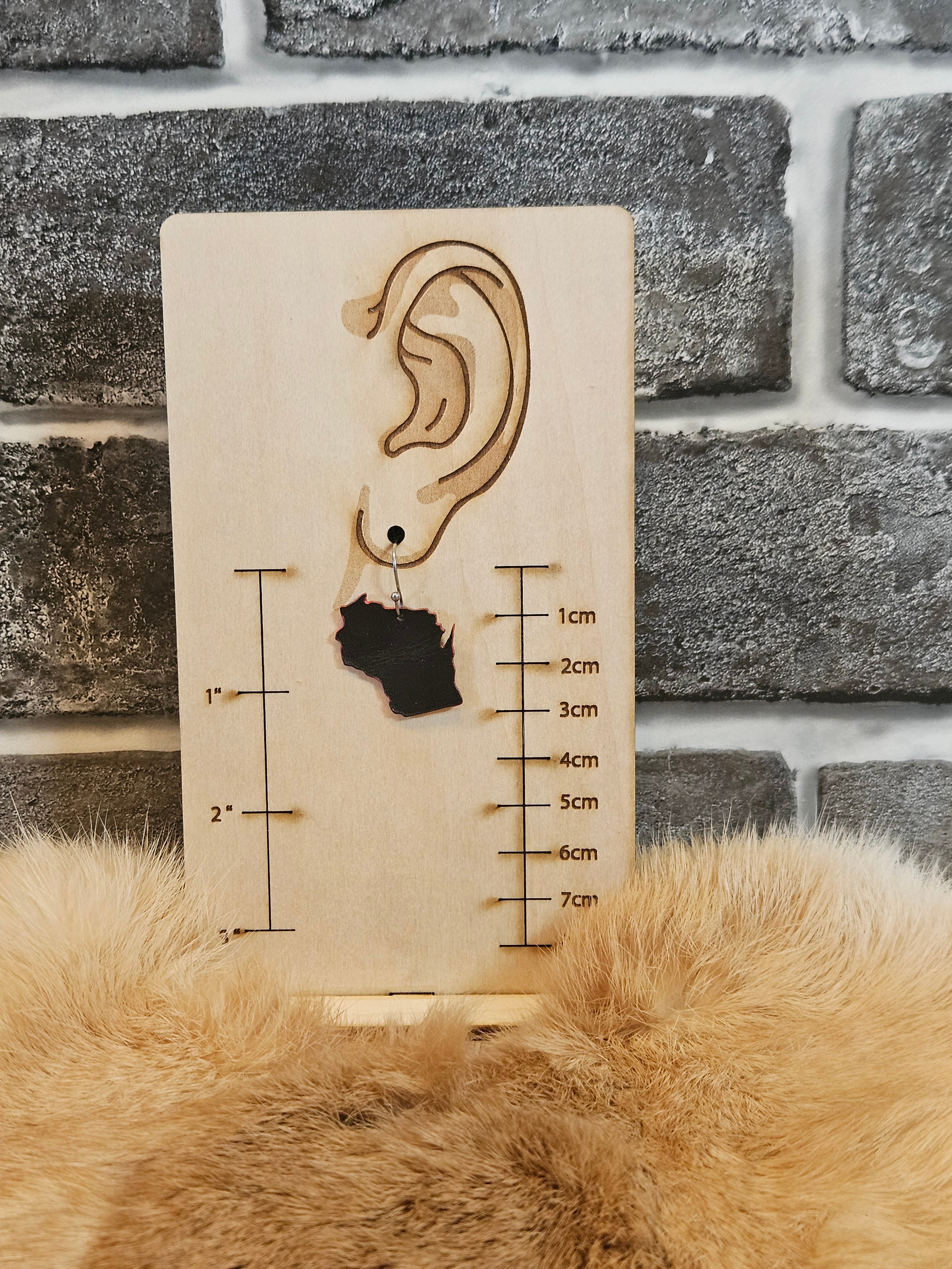 Wisconsin Pride Leather Earrings