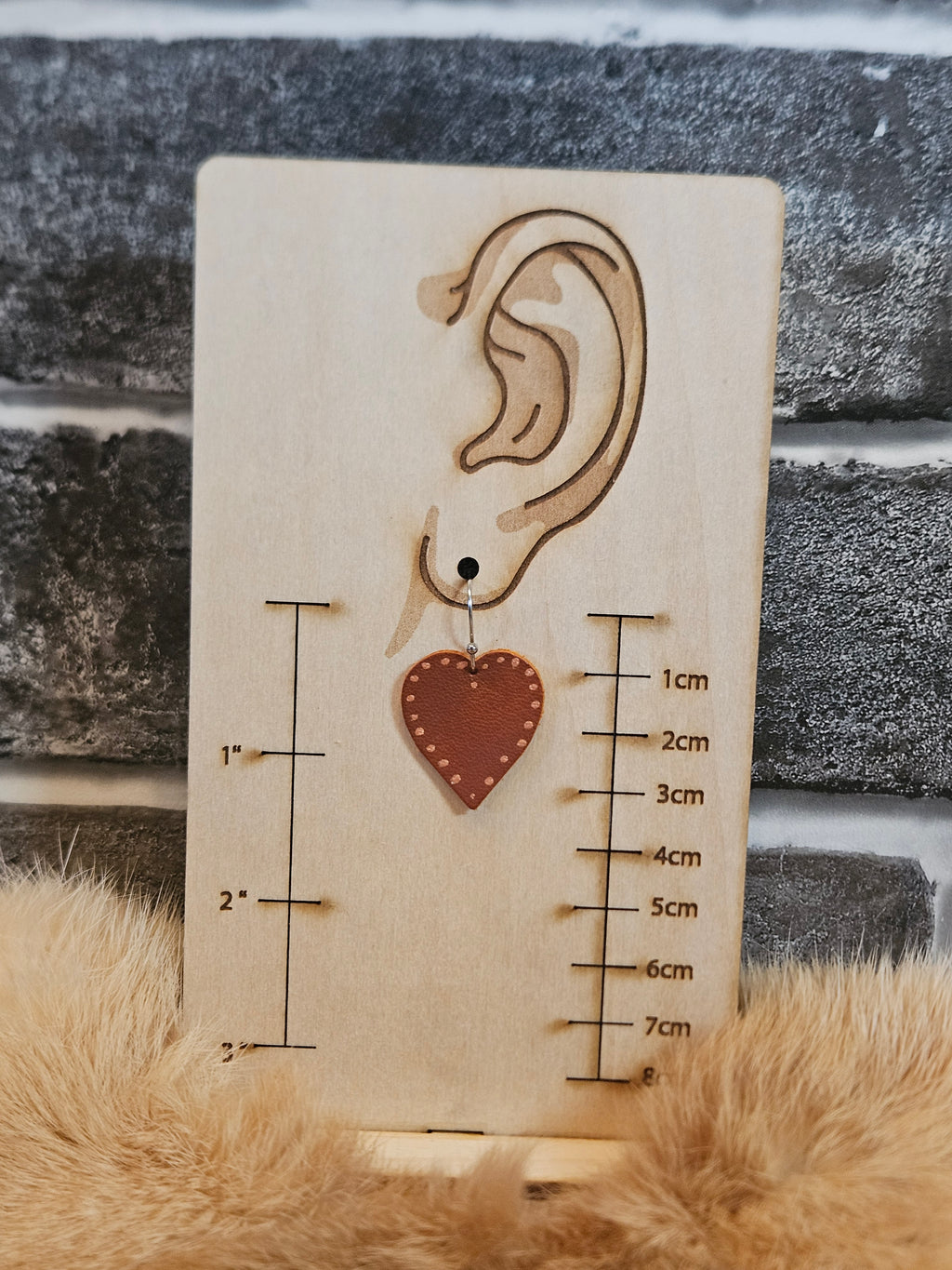 Handcrafted Brown Heart Leather Earrings - 3 Style Options