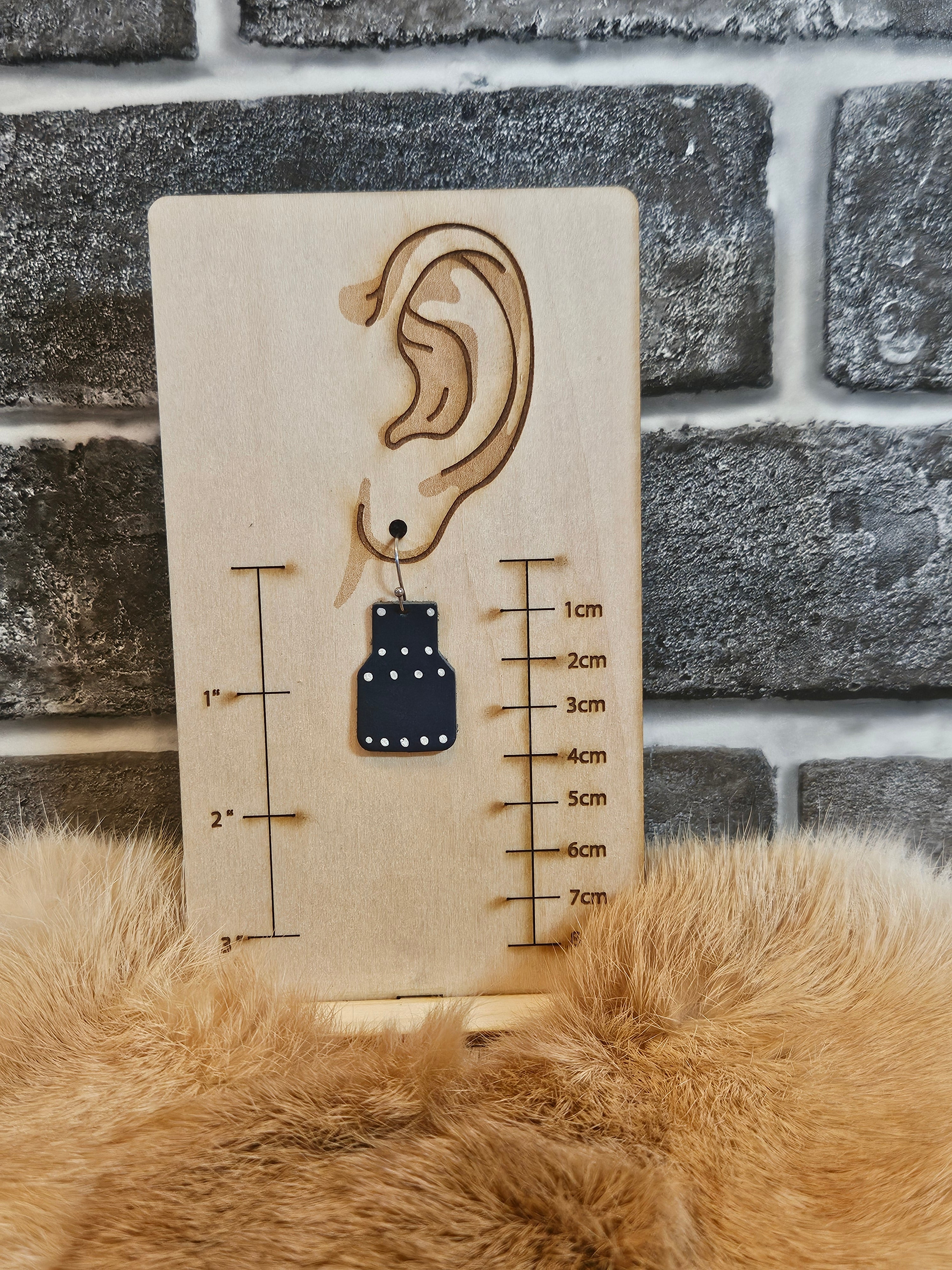 Lightweight Blue Leather Geometric Earrings | Modern Statement Jewelry