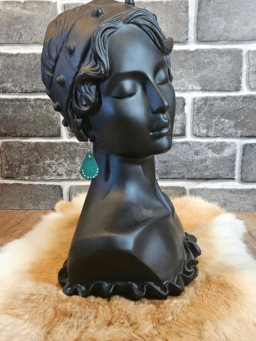 Teal Teardrop Leather Earrings – 2 Styles