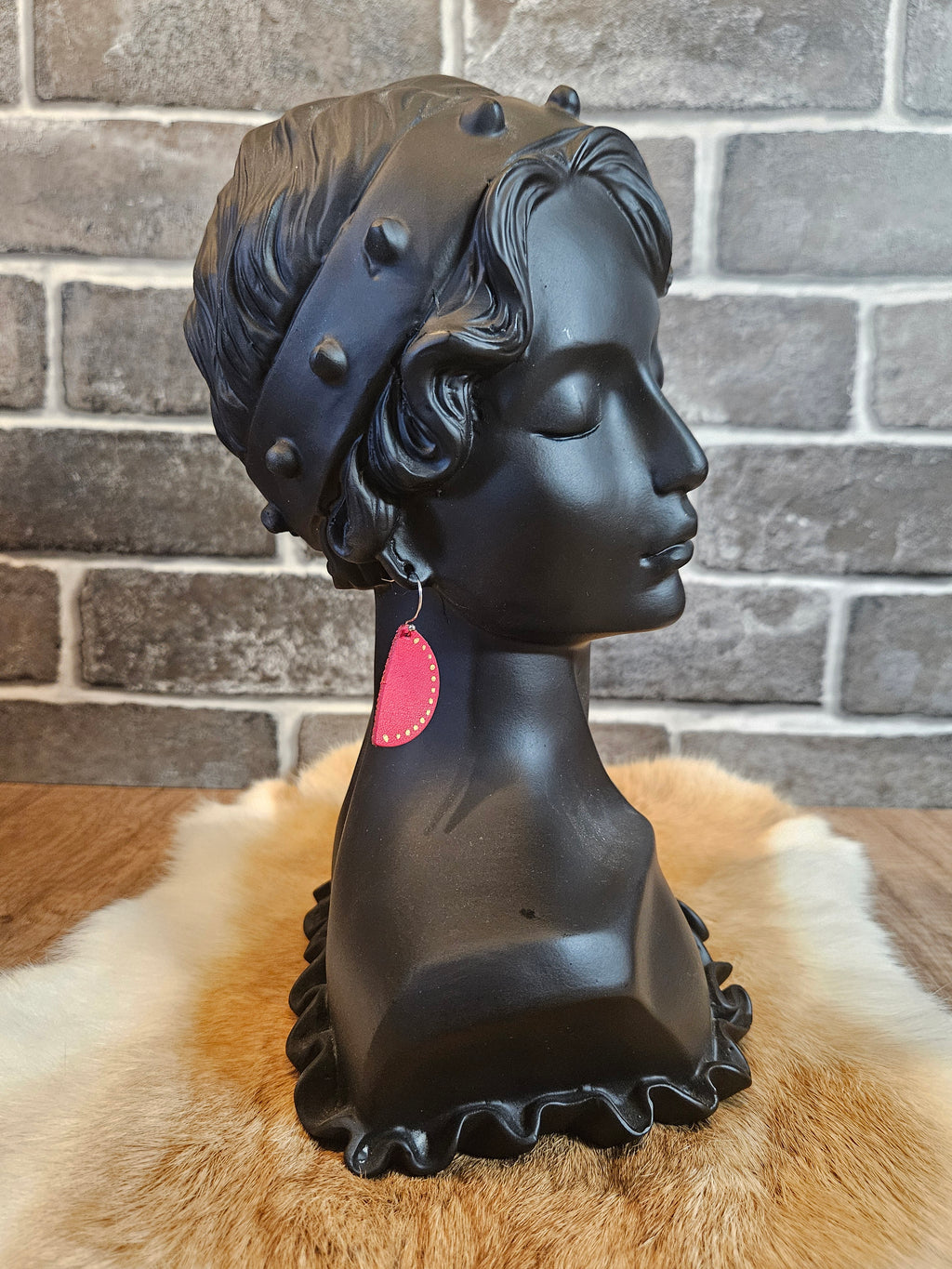 Handmade Leather Half Circle Earrings - 2 Styles