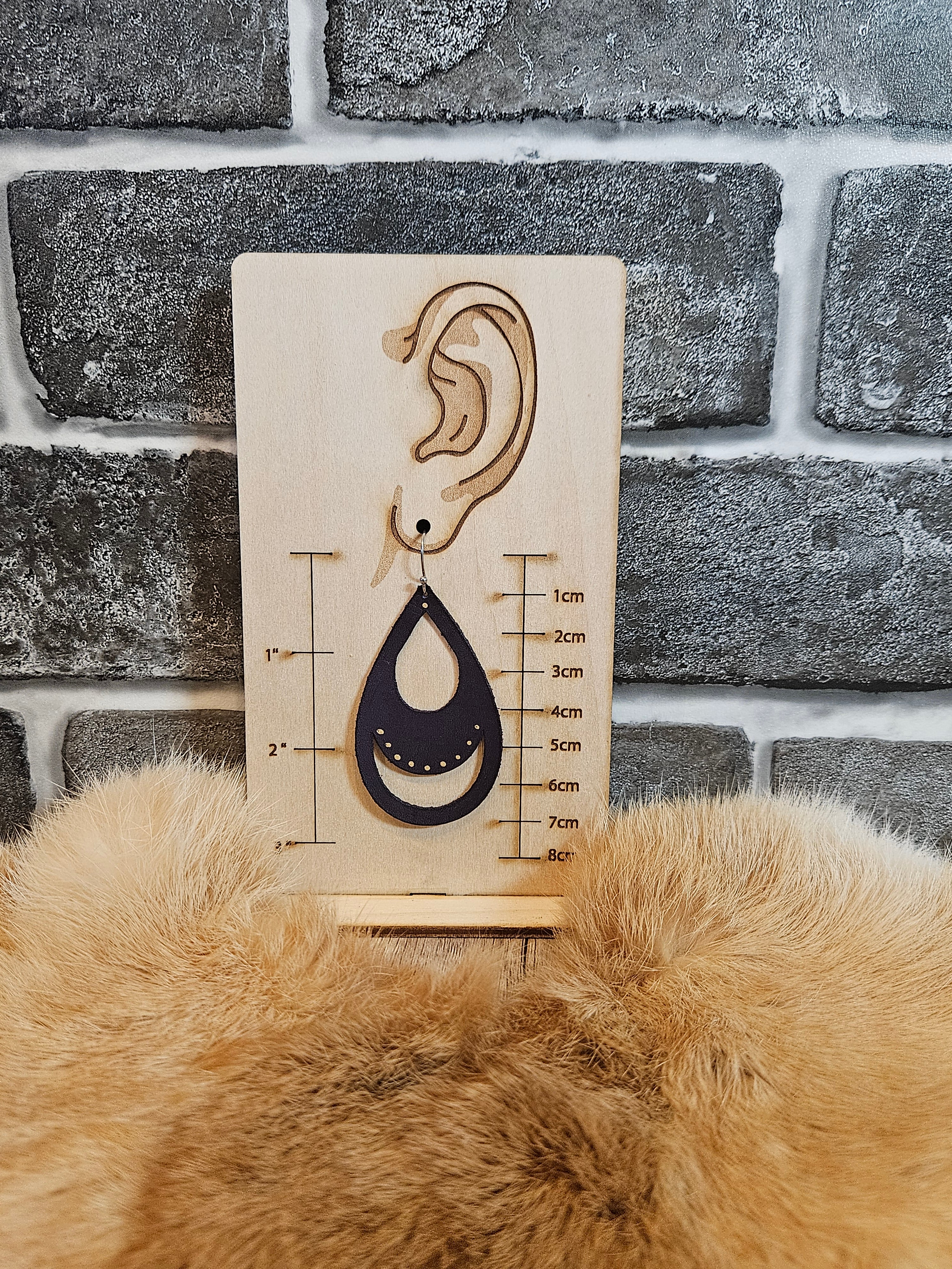 Midnight Meadow Teardrop Leather Earrings - 2 Styles