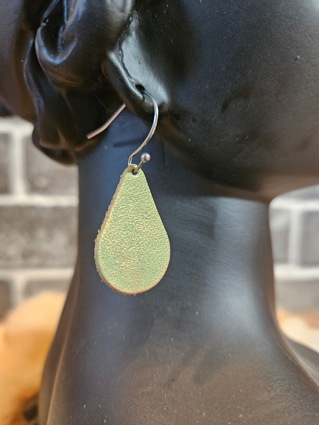 The Gilded Tide Teardrop Leather Earrings