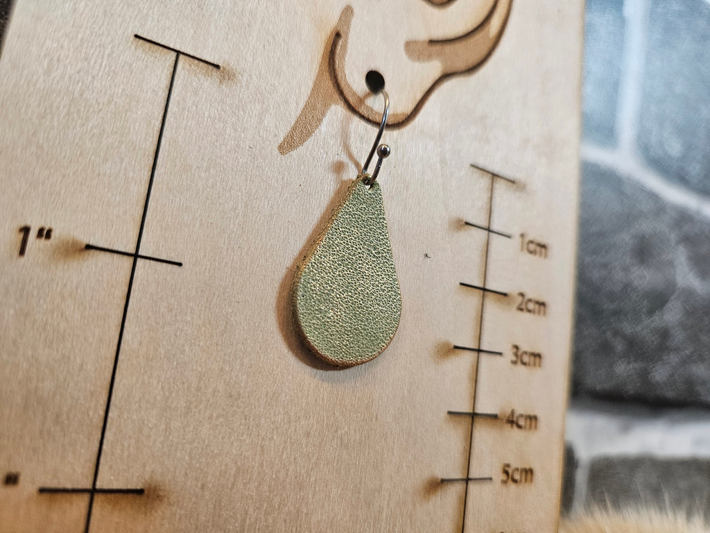 The Gilded Tide Teardrop Leather Earrings