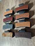 Leather Accented Hair Claw Clip - Large 4 in