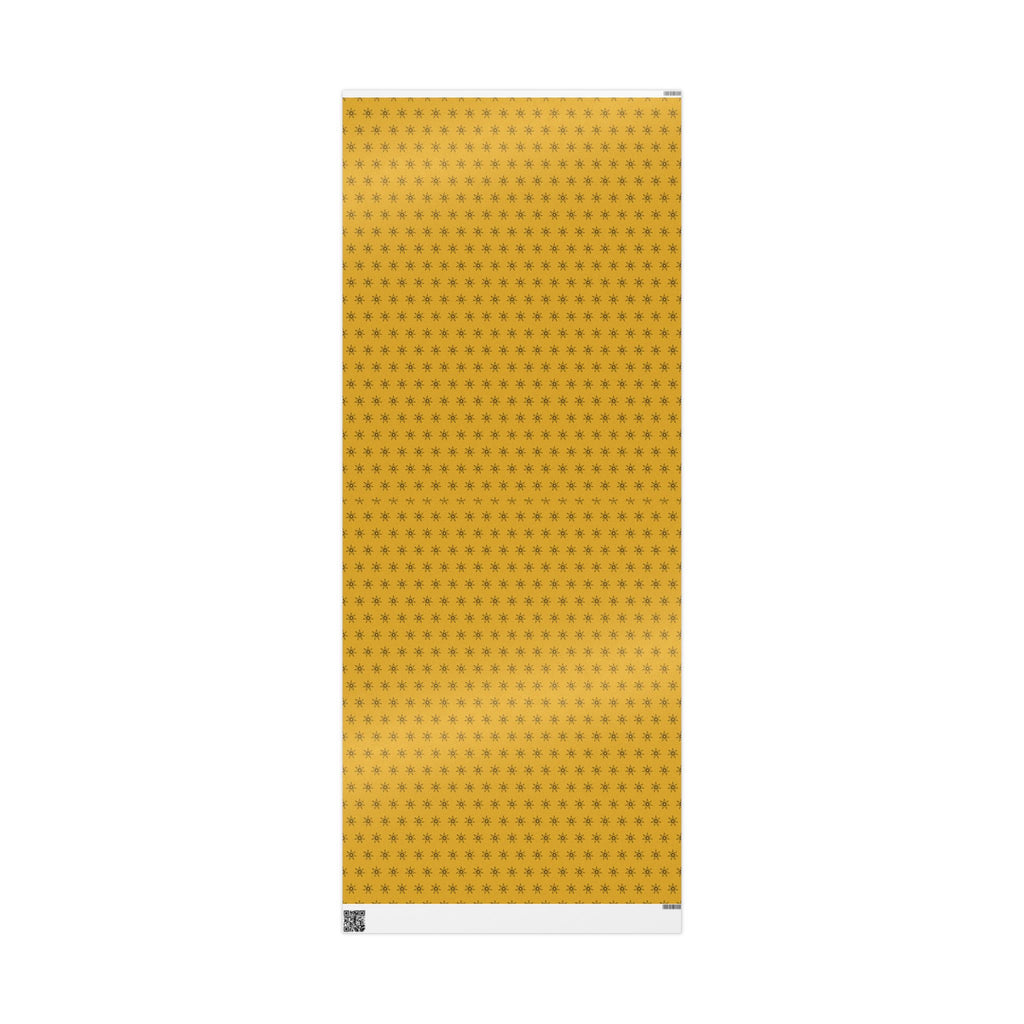 Seven Pointed Stars Gift Wrap Paper Roll | Elegant Gift Wrap with Golden Star Pattern