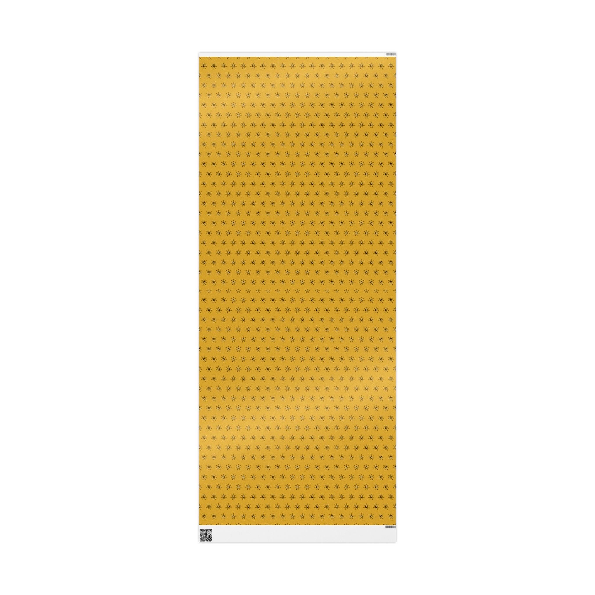 Seven Pointed Stars Wrapping Paper roll | Gift Wrap, Yellow Star Pattern