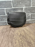 Belt Hip Bag Leather Peasant Purse - Black