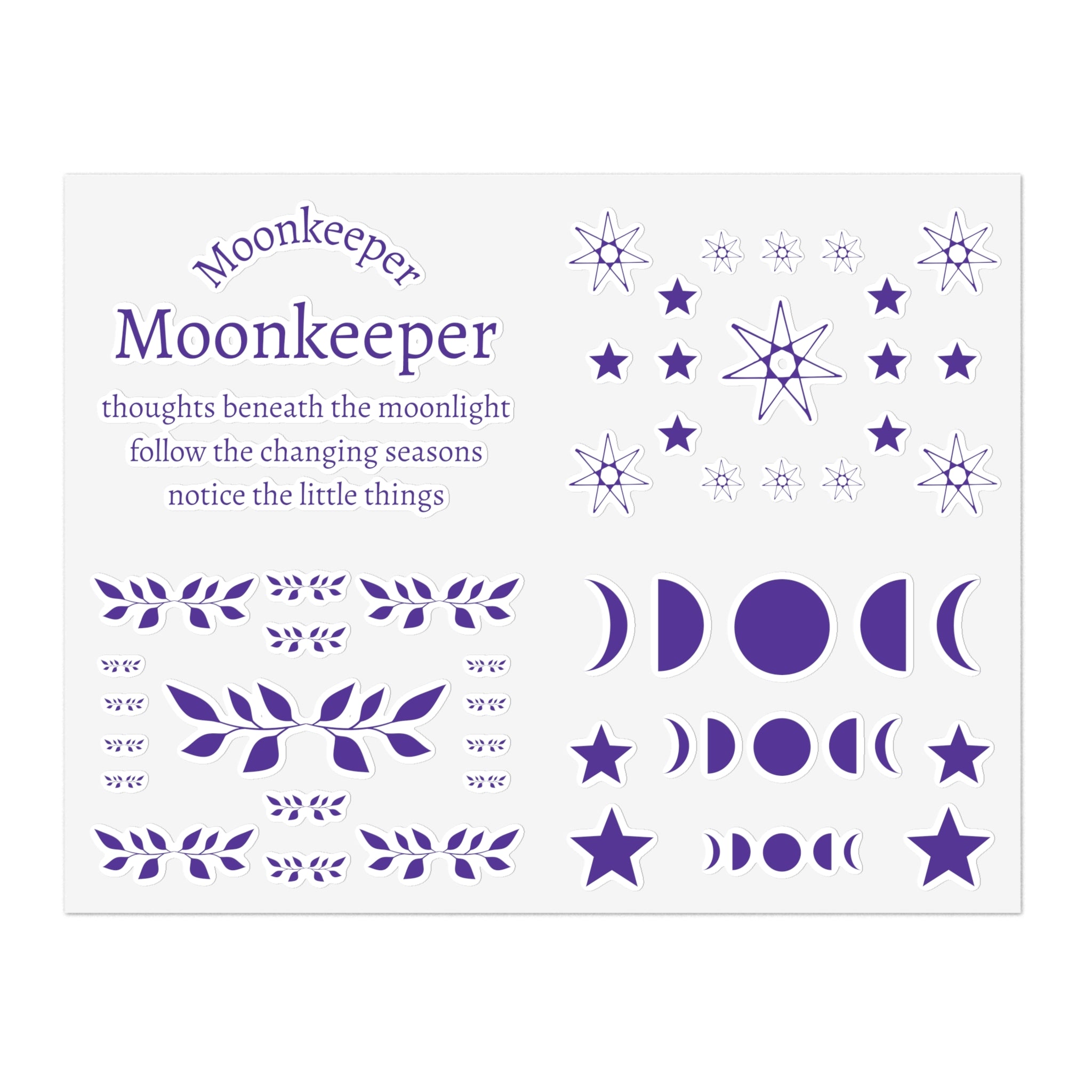 The Moonkeeper Sticker Sheet – 5 Sheet Set