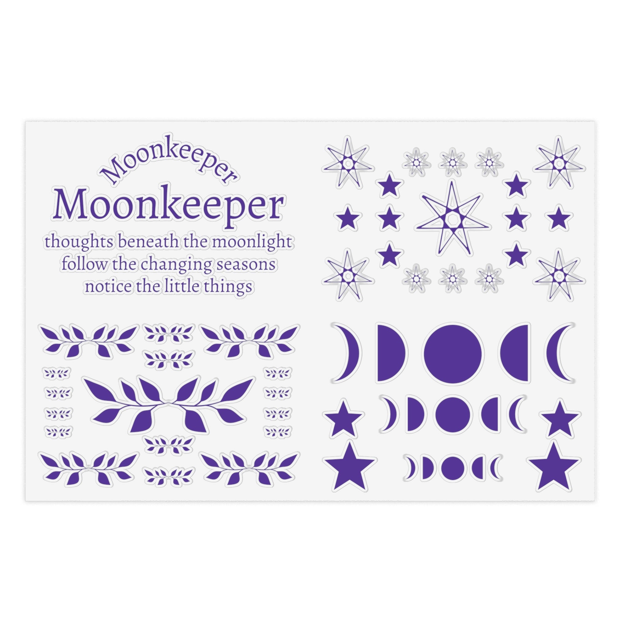 The Moonkeeper Sticker Sheet – 5 Sheet Set