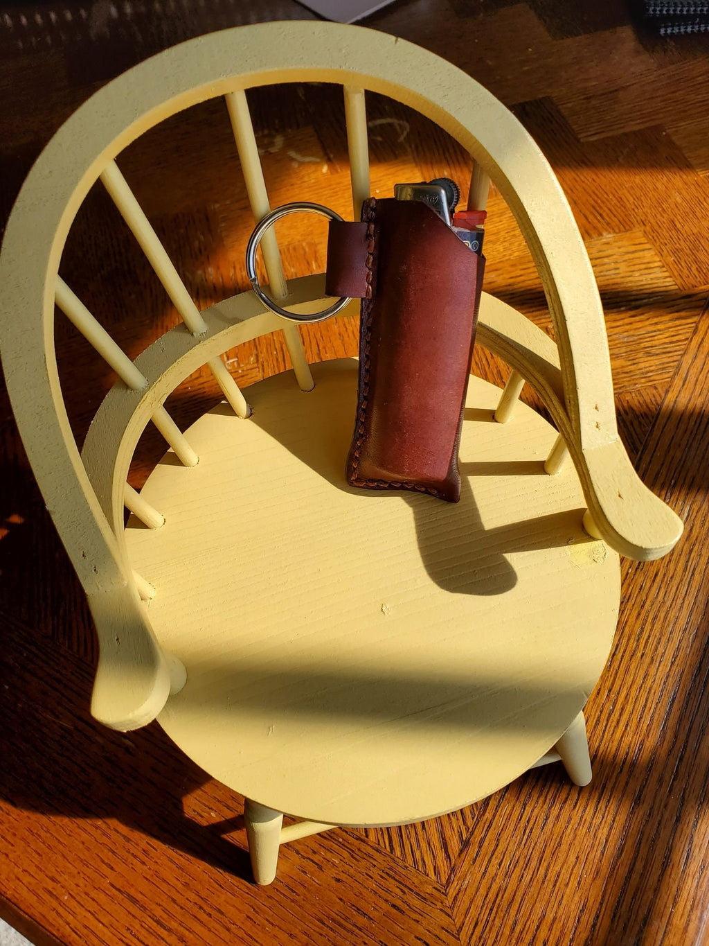 Lighter Sleeve Leather Keychain