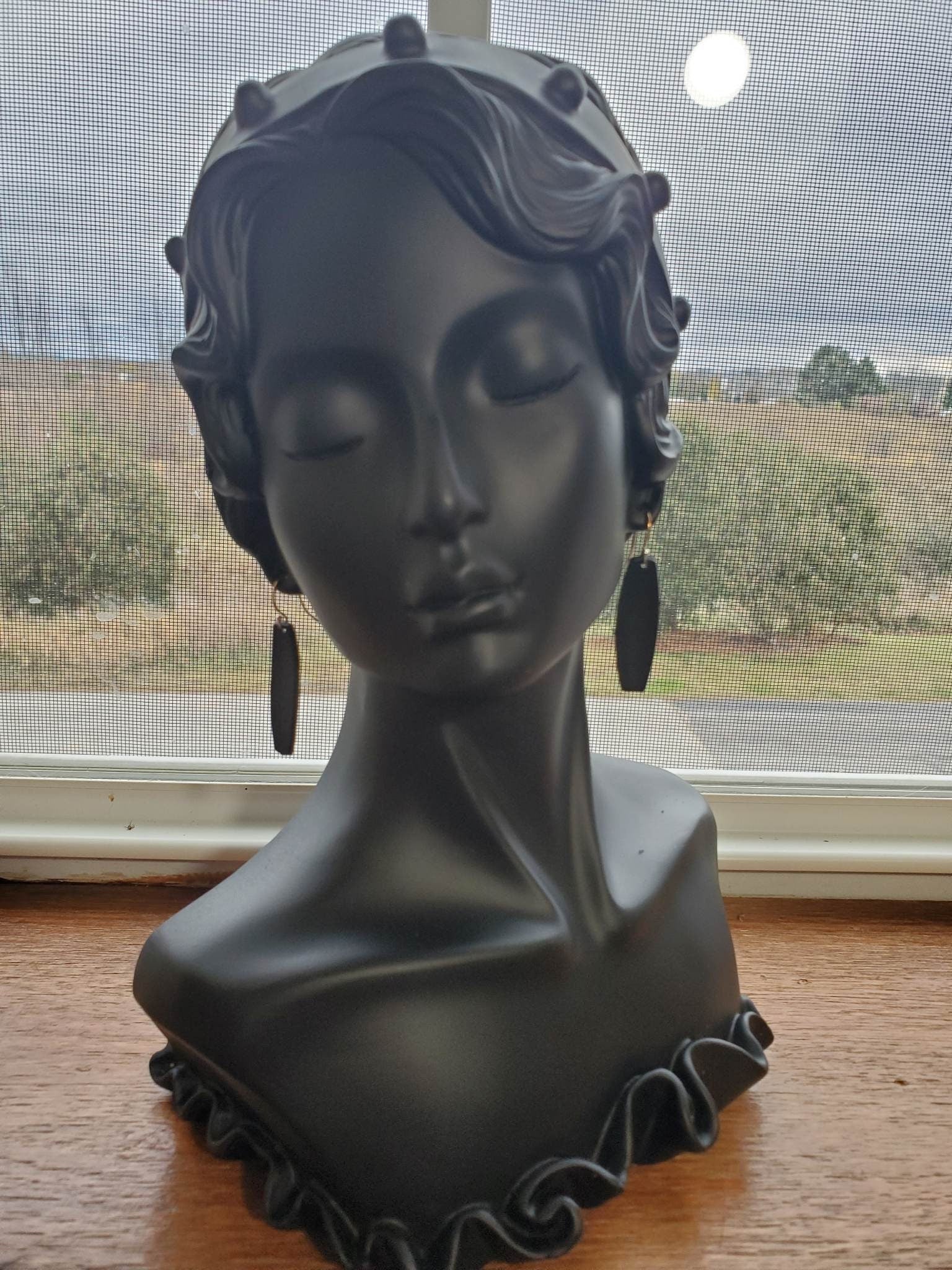 Black Leather Earrings