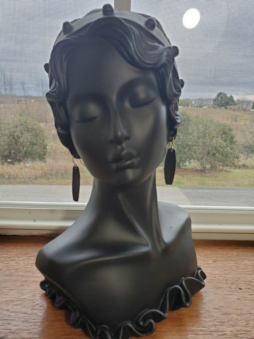 Black Leather Earrings