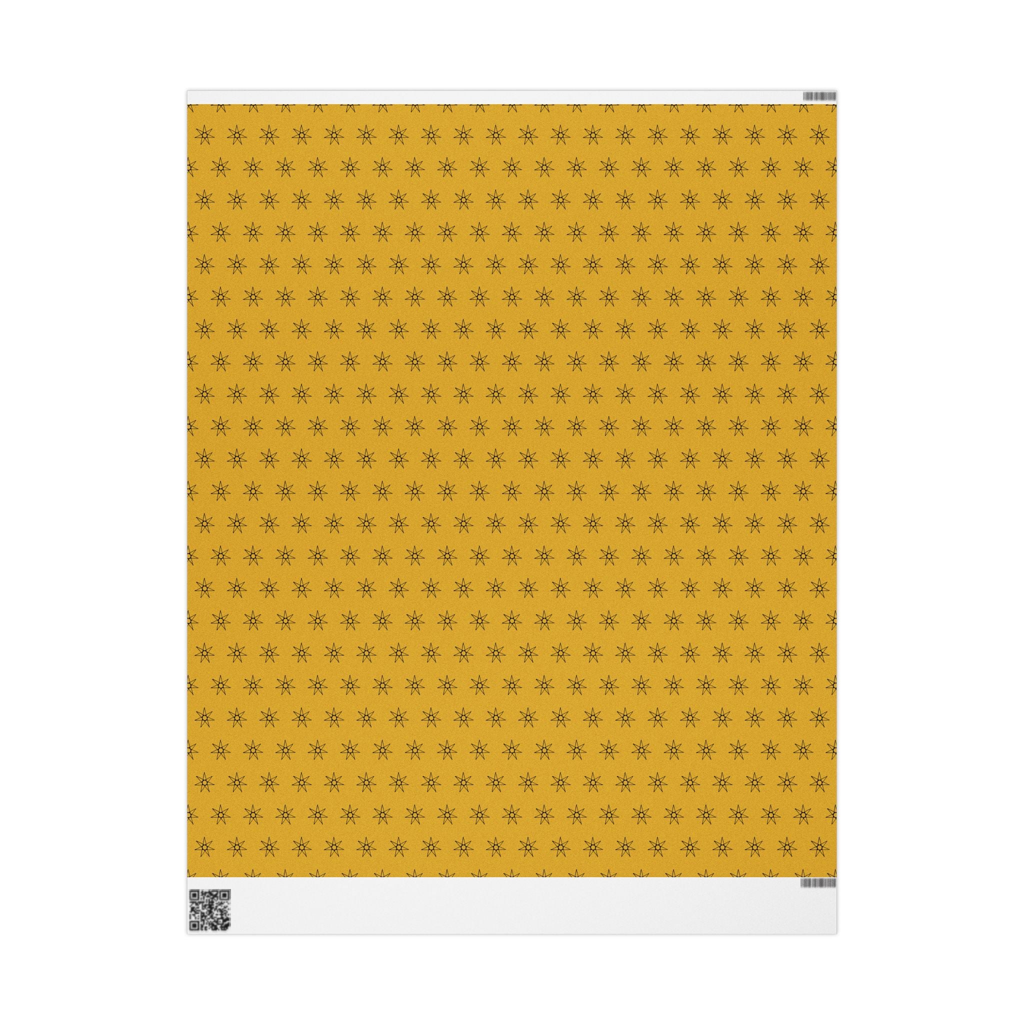Seven Pointed Stars Wrapping Paper roll | Gift Wrap, Yellow Star Pattern