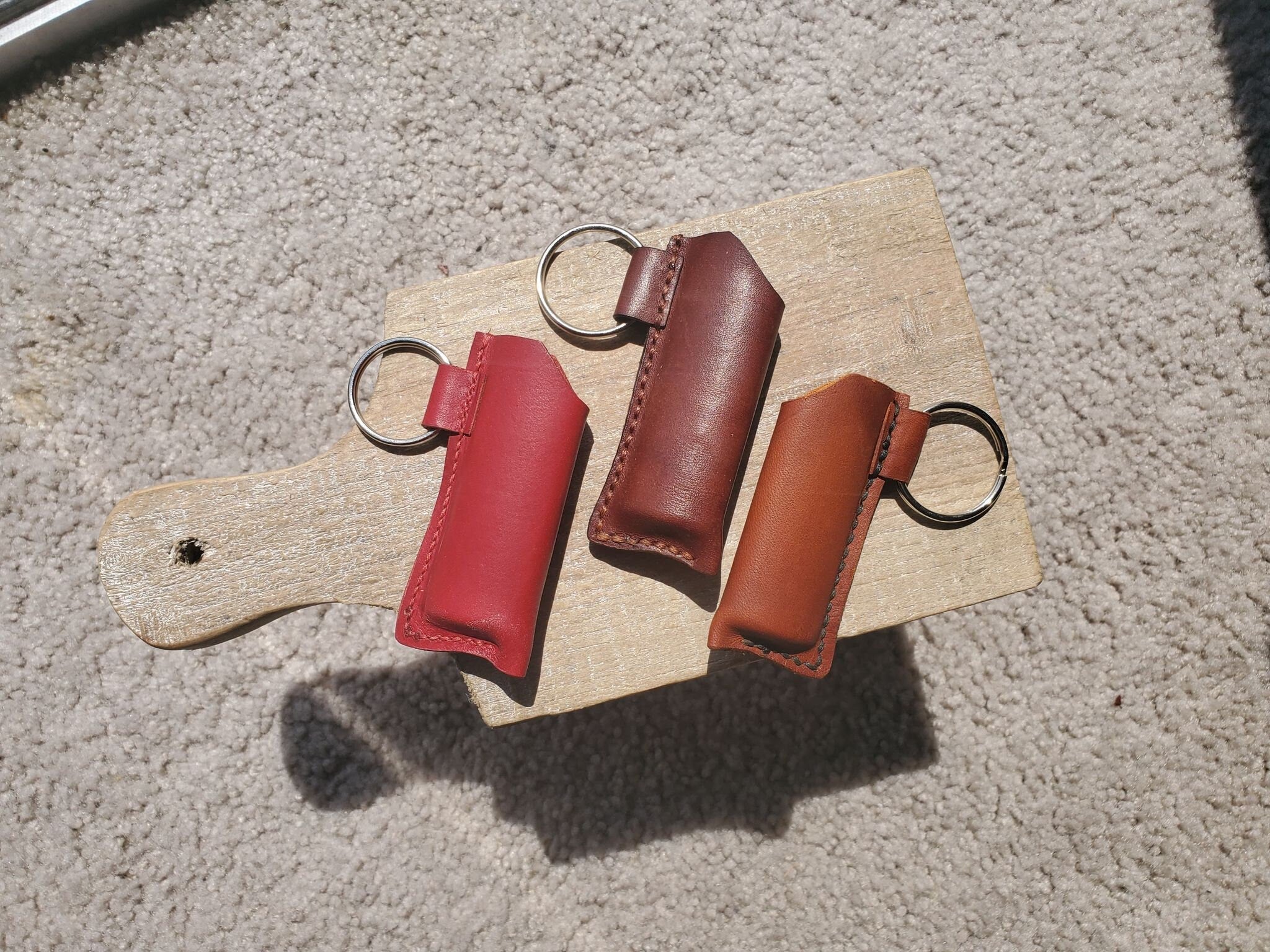 Lighter Sleeve Leather Keychain